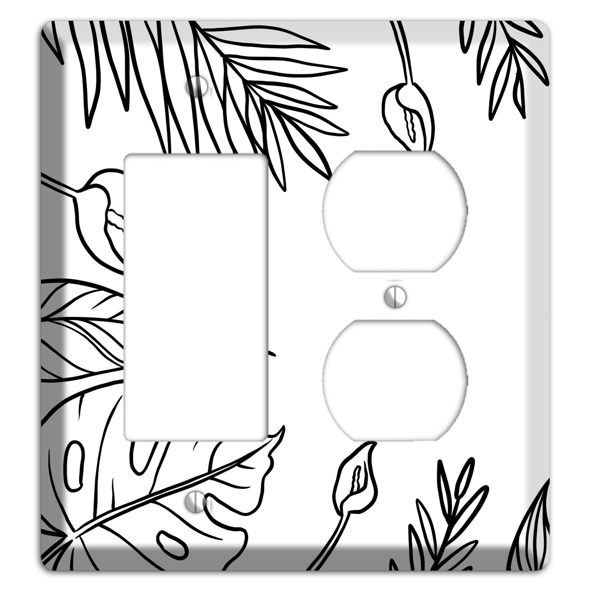Hand-Drawn Leaves 1 Rocker / Duplex Wallplate