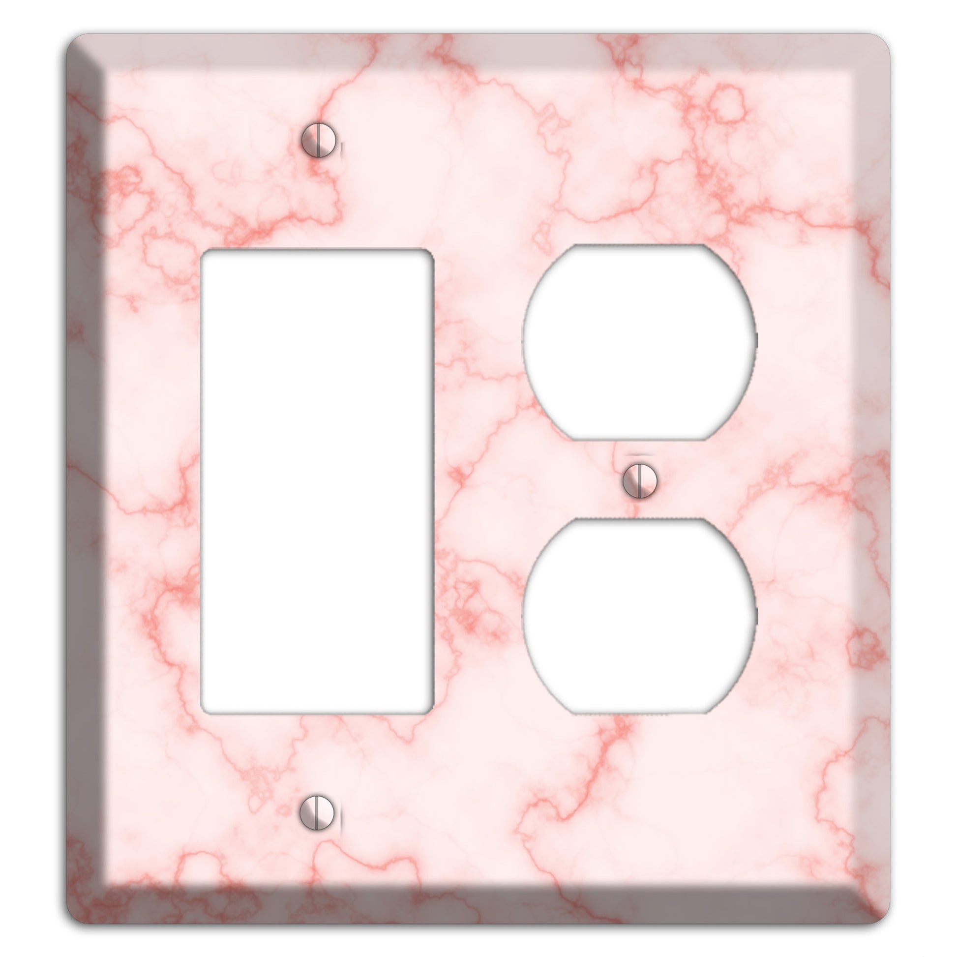 Pink Stained Marble Rocker / Duplex Wallplate
