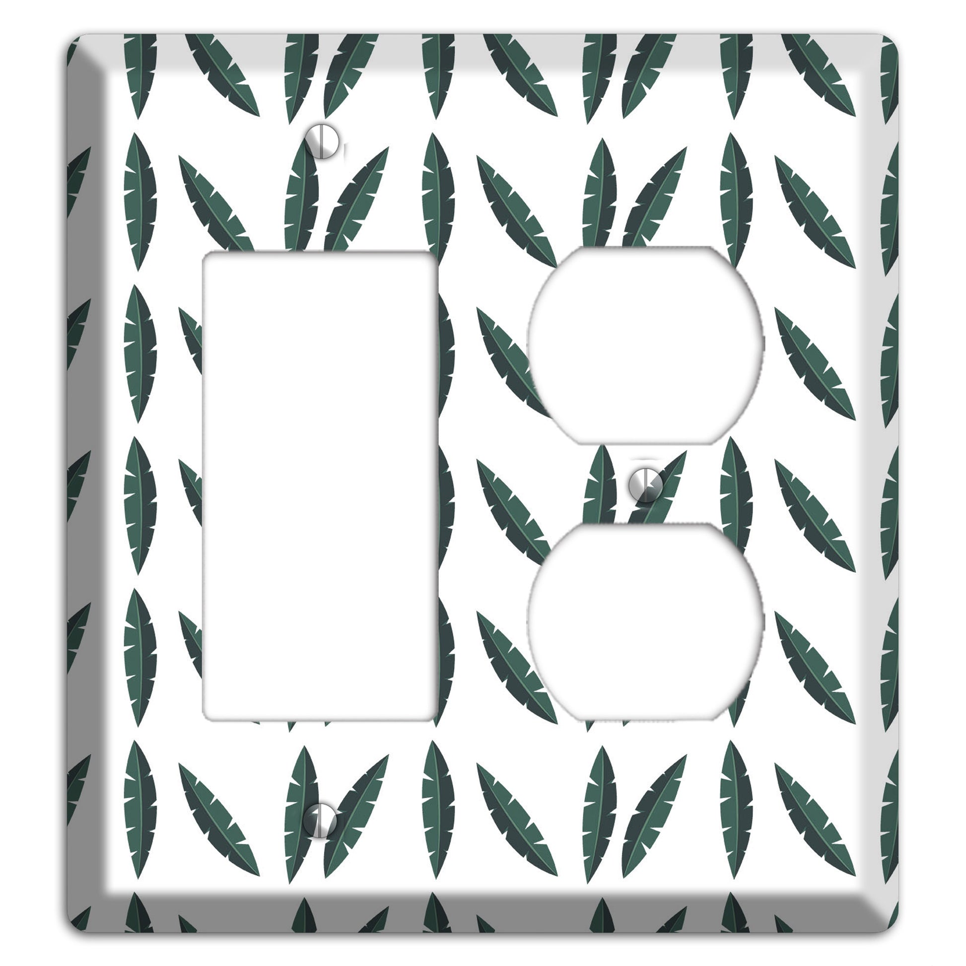 Leaves Style HH Rocker / Duplex Wallplate