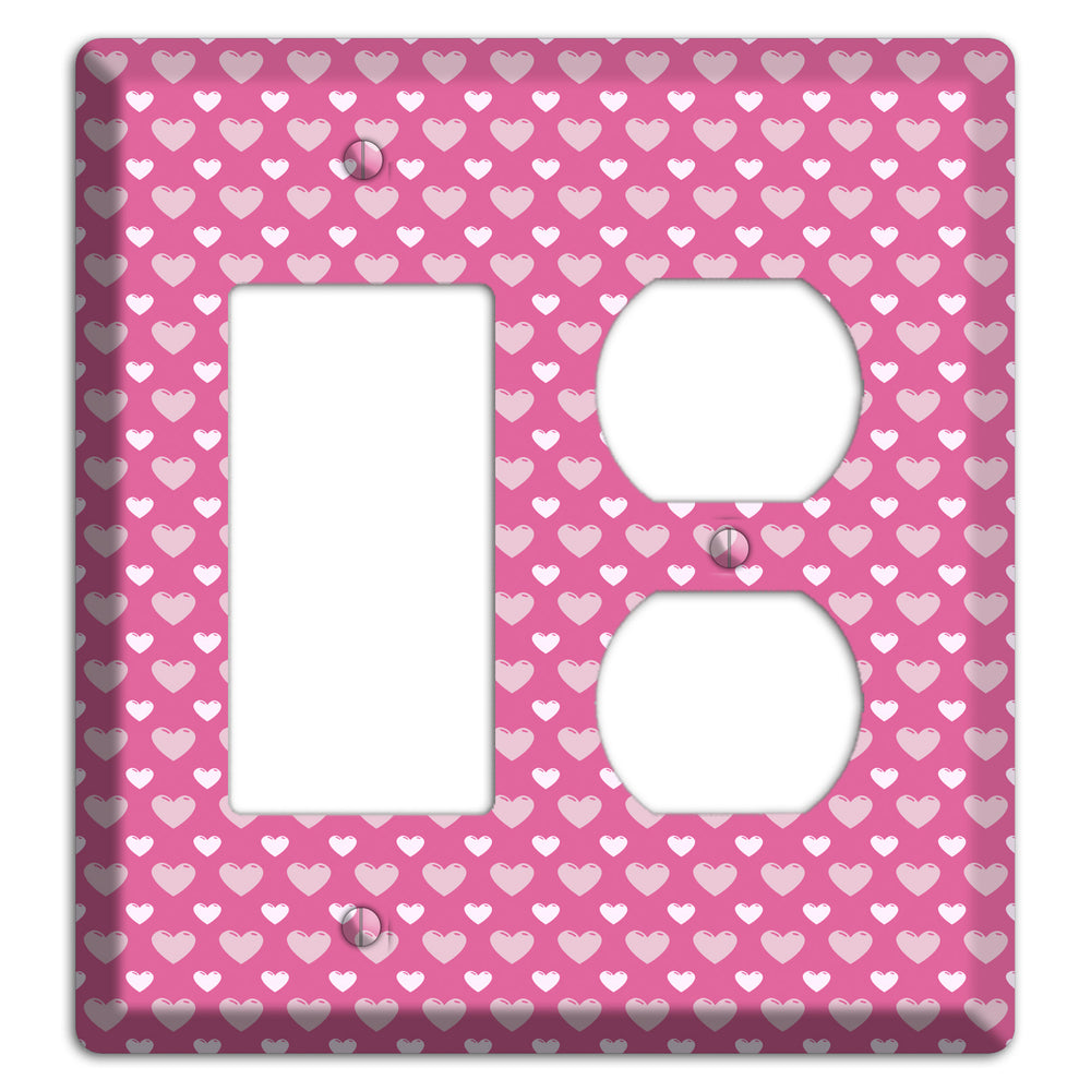 Tiled Small Hearts Rocker / Duplex Wallplate