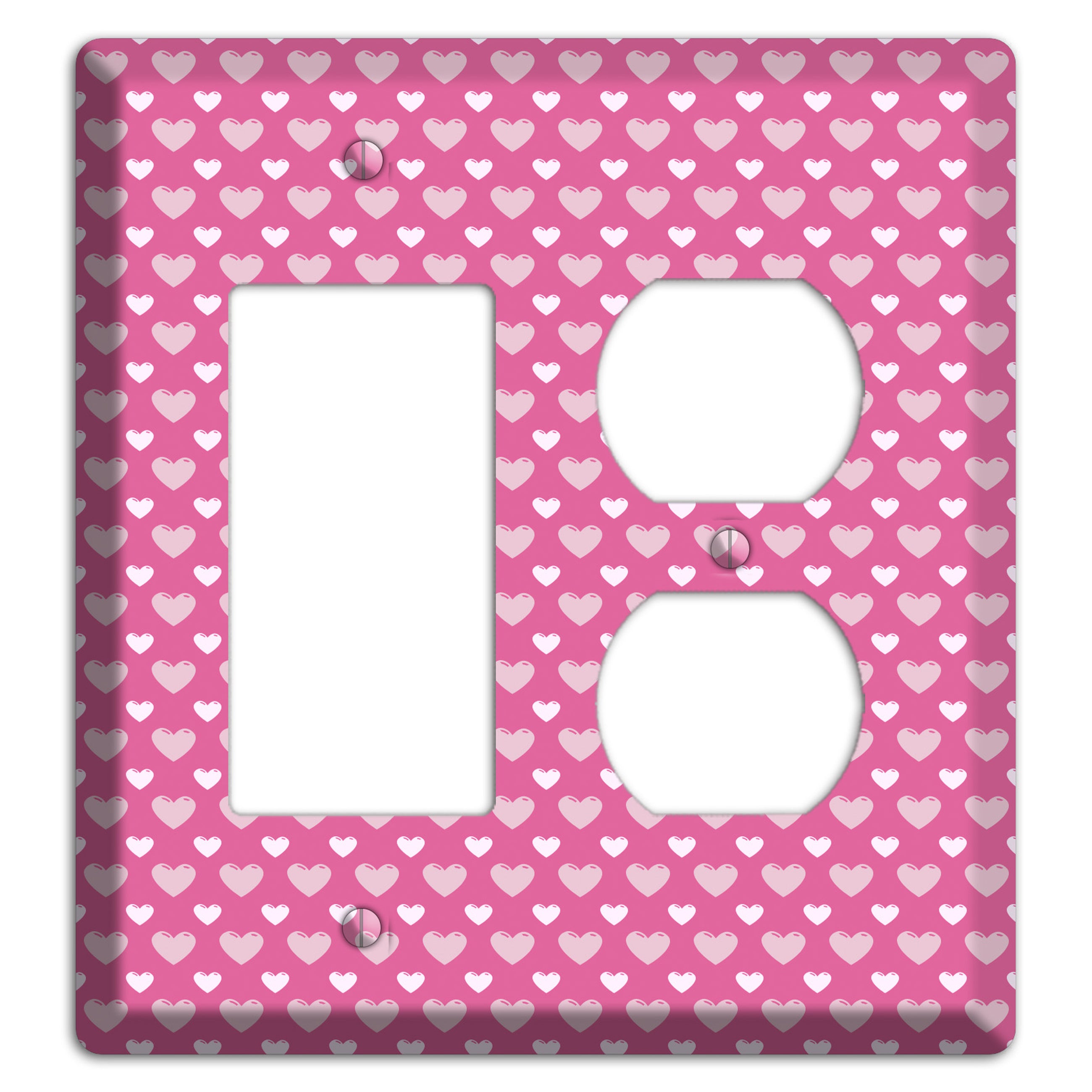 Tiled Small Hearts Rocker / Duplex Wallplate