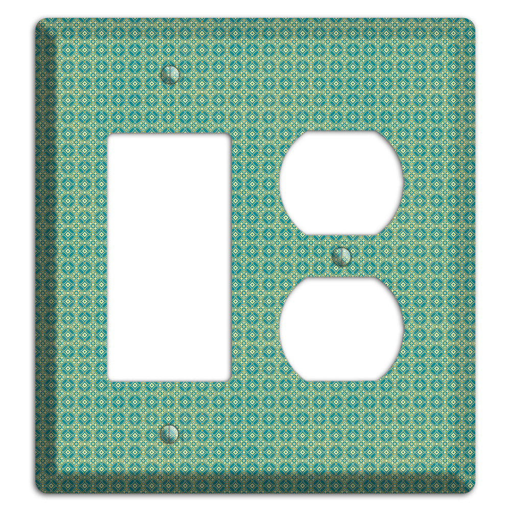 Multi Soft Green Arabesque Rocker / Duplex Wallplate