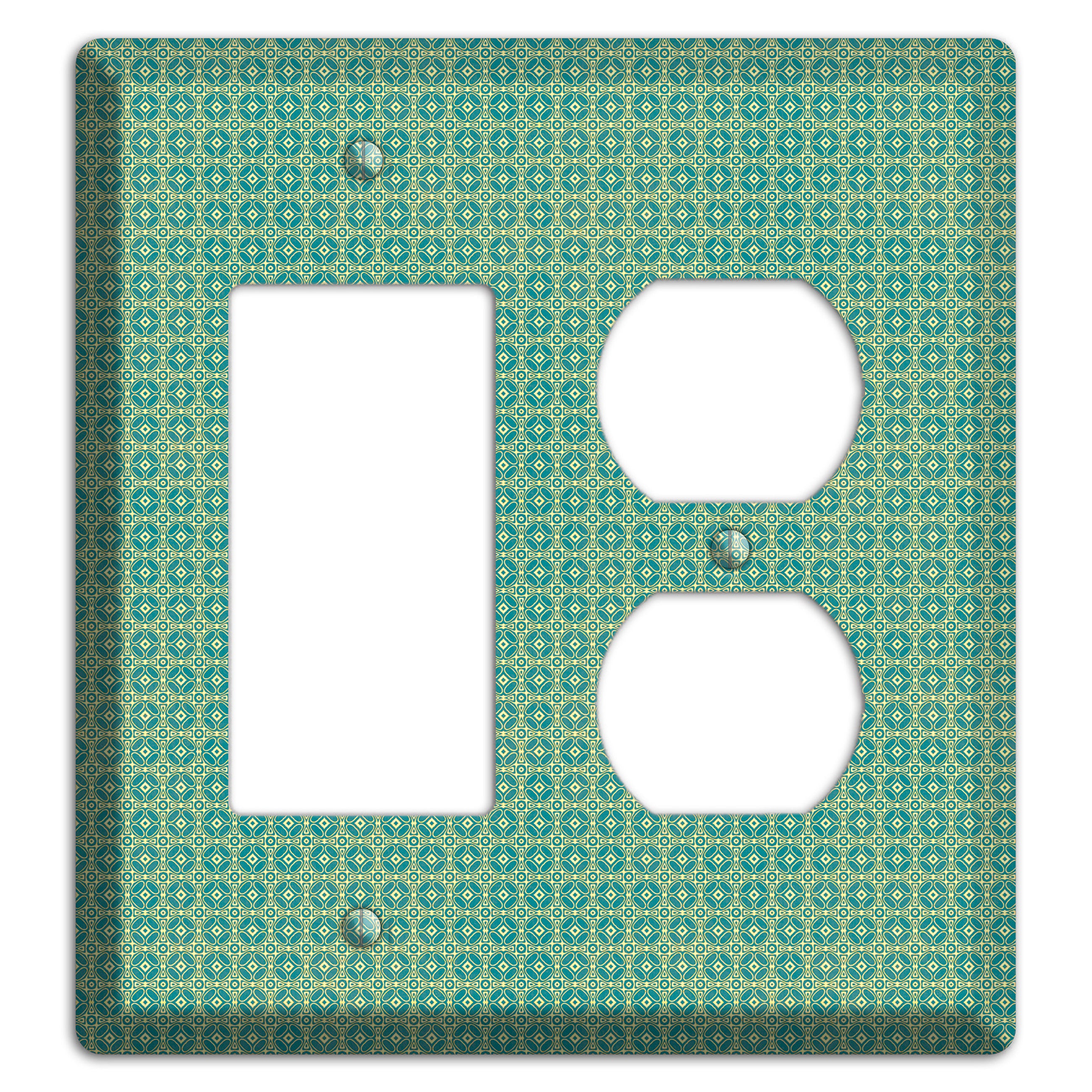 Multi Soft Green Arabesque Rocker / Duplex Wallplate