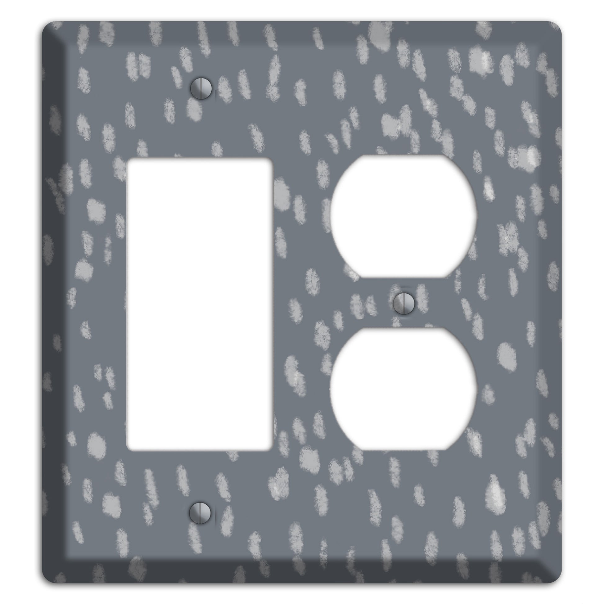 Gray and White Speckle Rocker / Duplex Wallplate