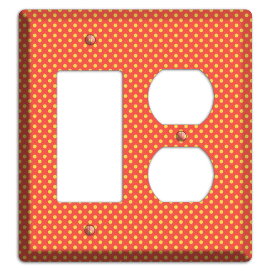 Orange Multi Tiny Polka Dots Rocker / Duplex Wallplate