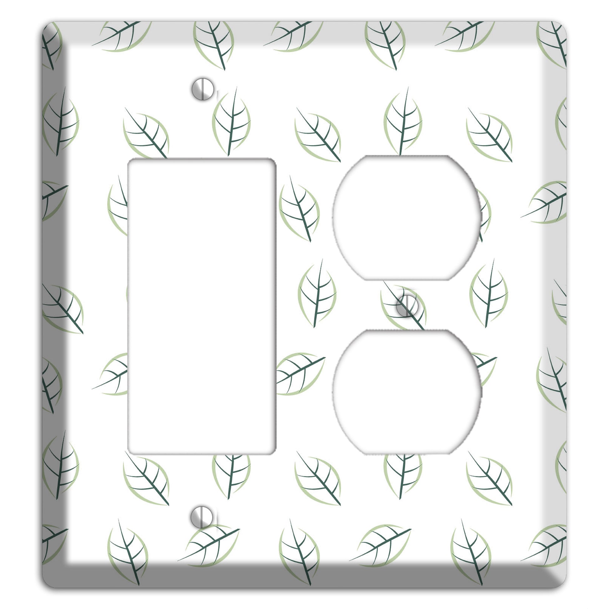 Leaves Style DD Rocker / Duplex Wallplate