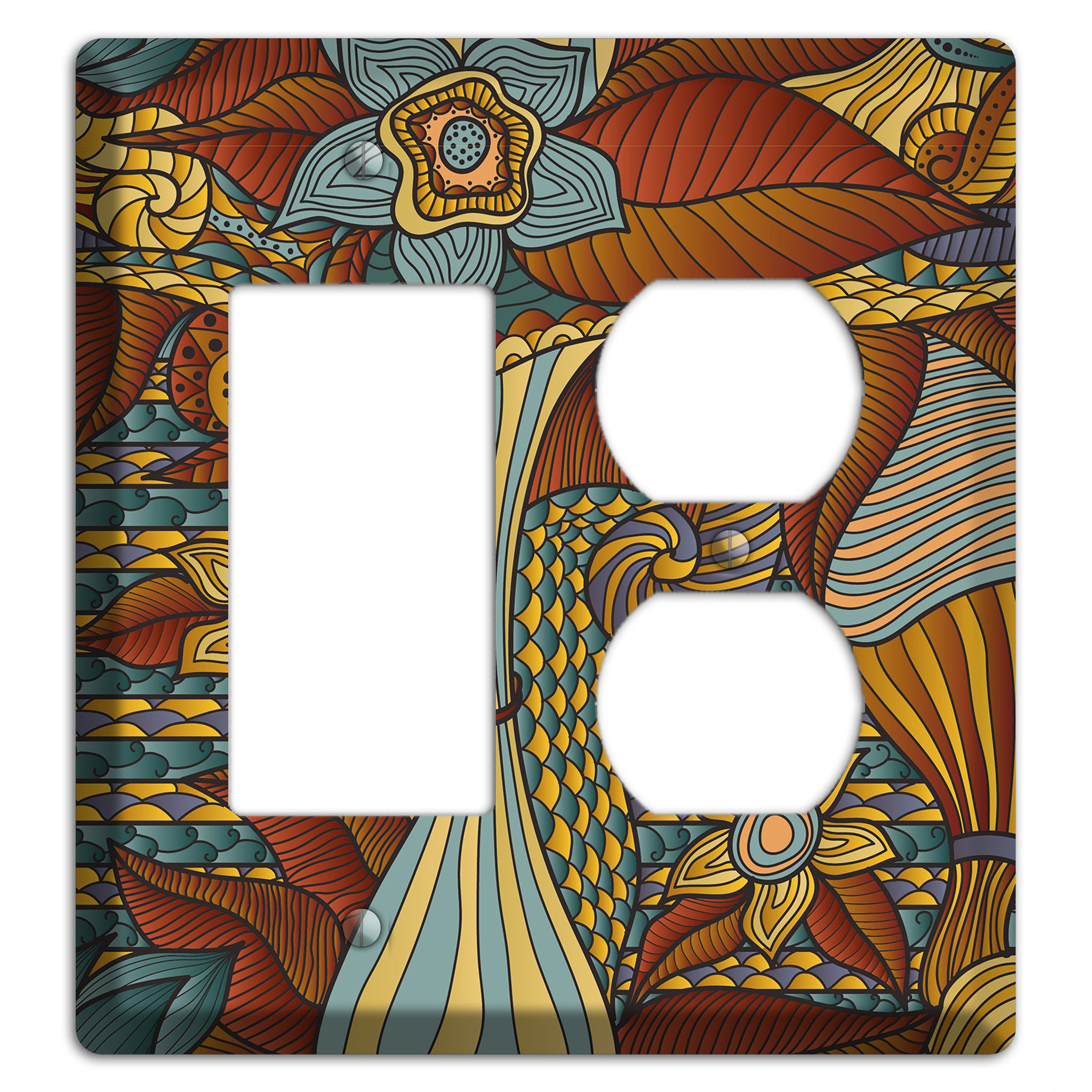 Retro Flourish 4 Rocker / Duplex Wallplate