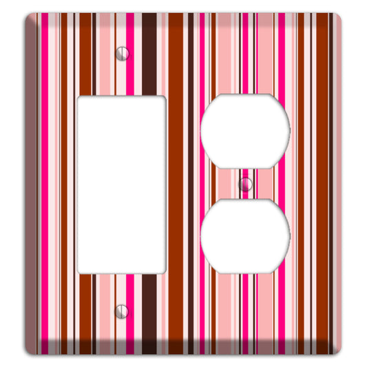 Pink Stripes Rocker / Duplex Wallplate