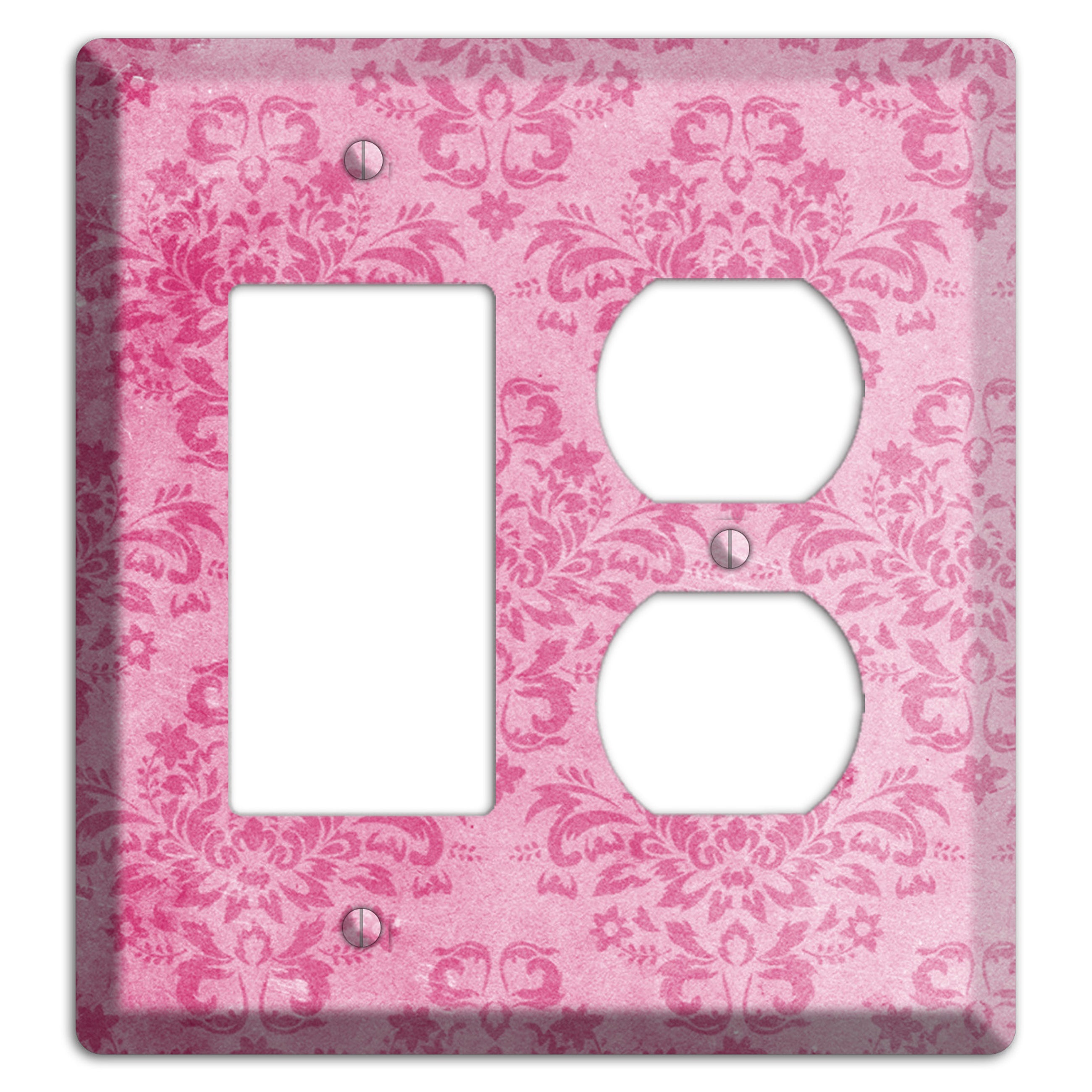 Beauty Bush Pink Texture Rocker / Duplex Wallplate