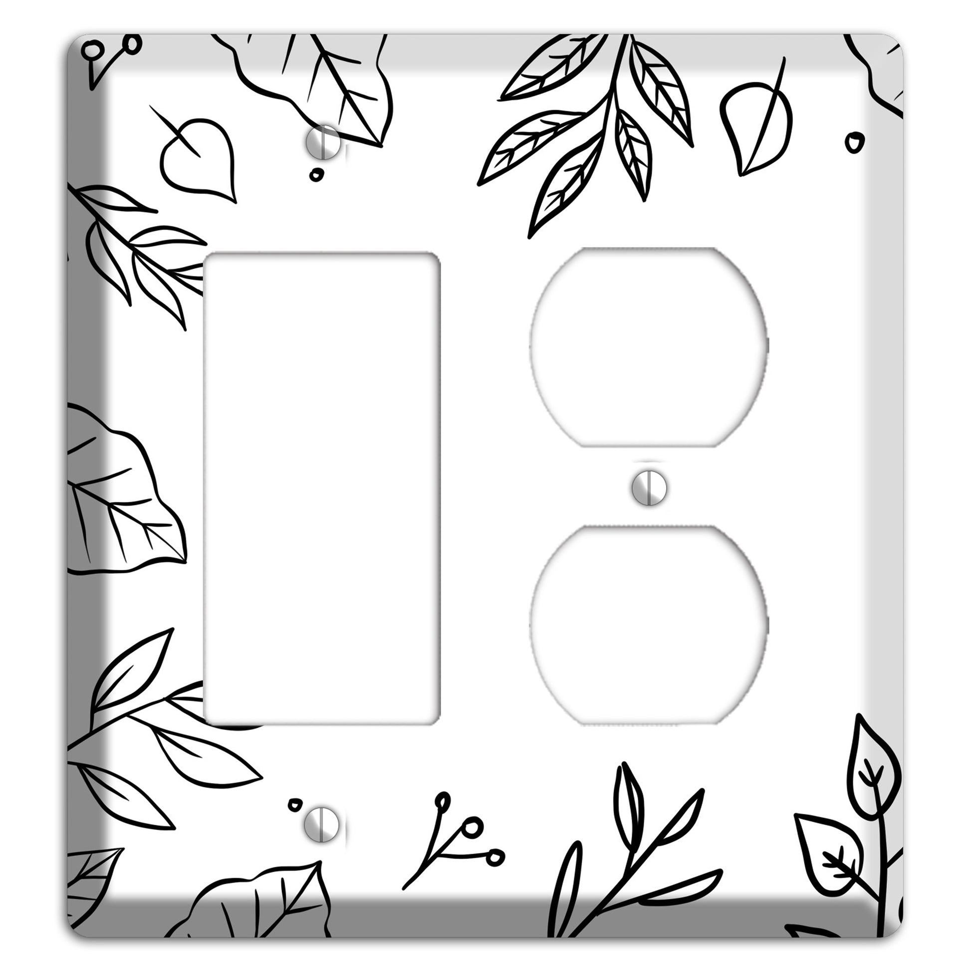 Hand-Drawn Floral 33 Rocker / Duplex Wallplate