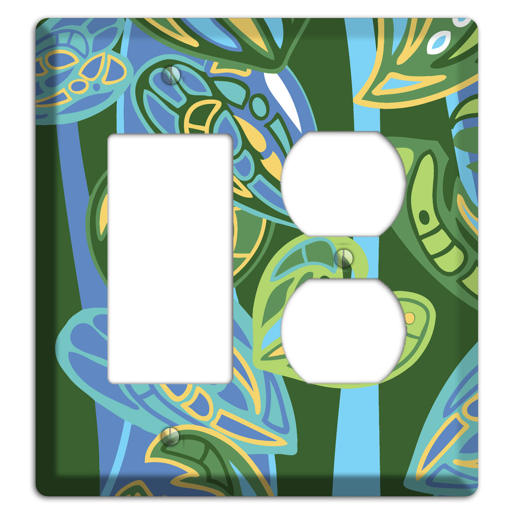 Pacific Blue and Green Rocker / Duplex Wallplate