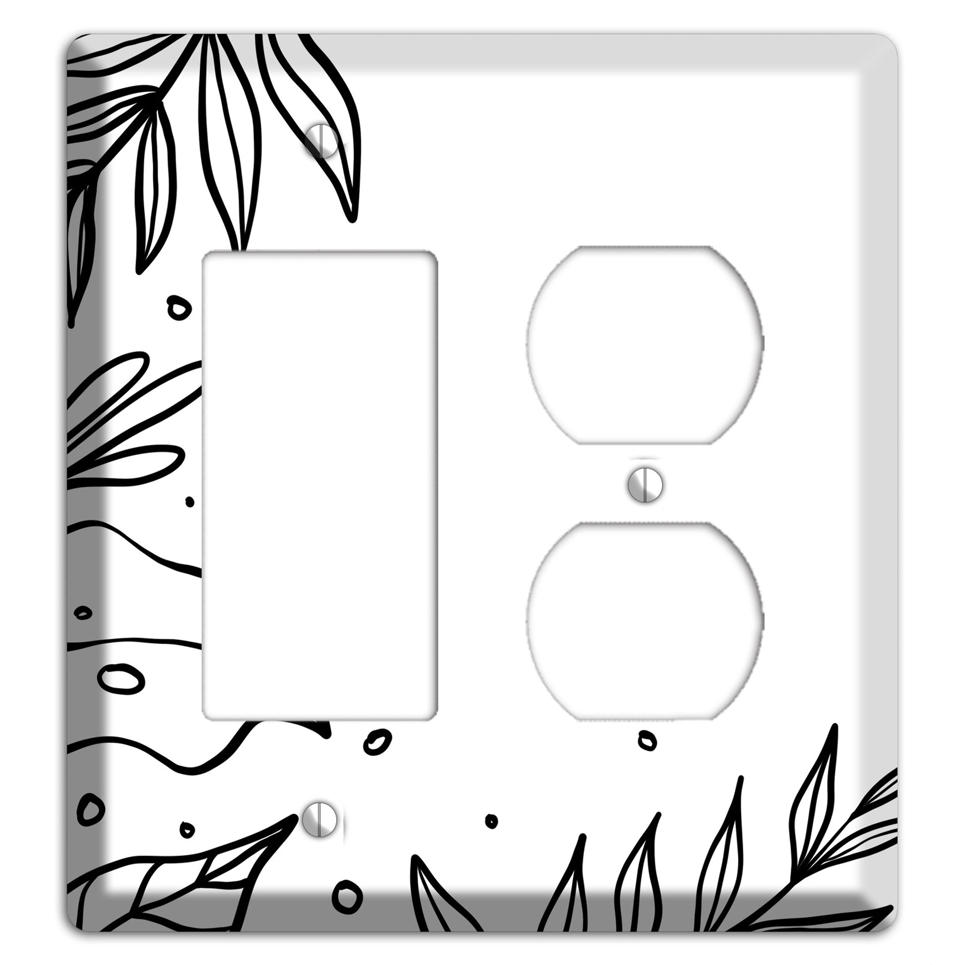 Hand-Drawn Floral 14 Rocker / Duplex Wallplate