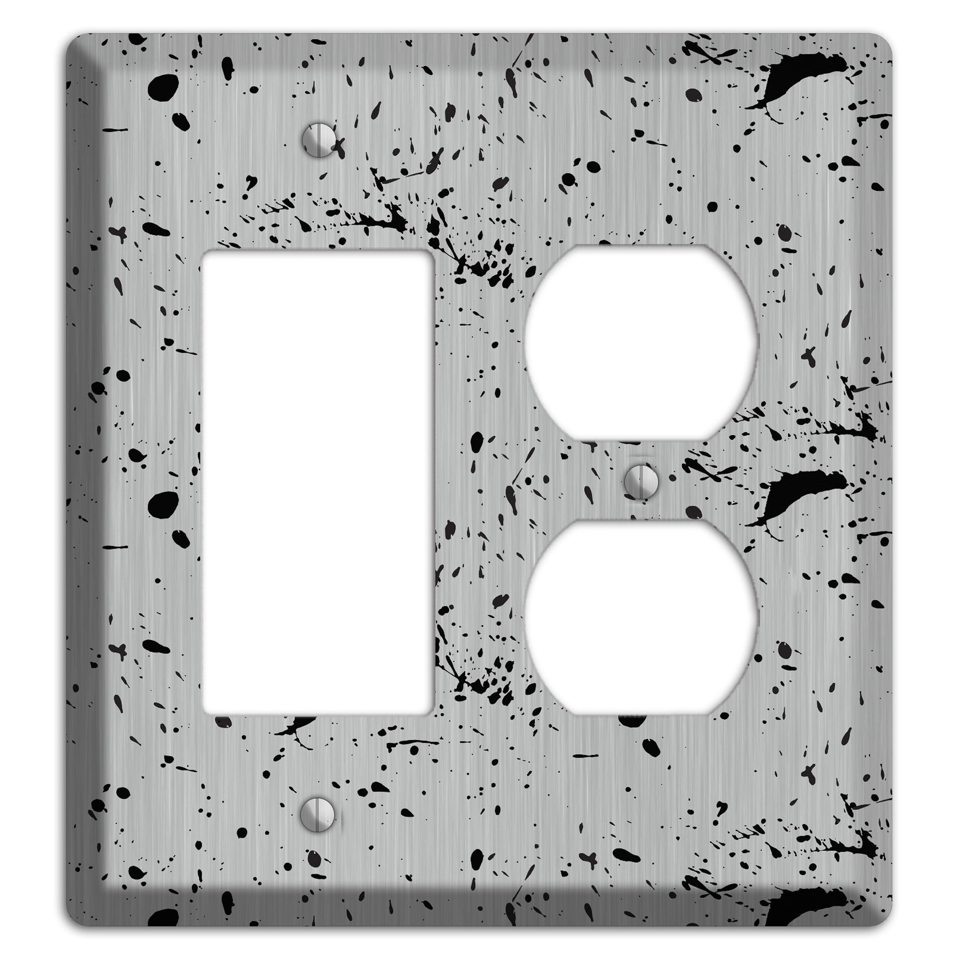 Ink Splash 5 Stainless Rocker / Duplex Wallplate