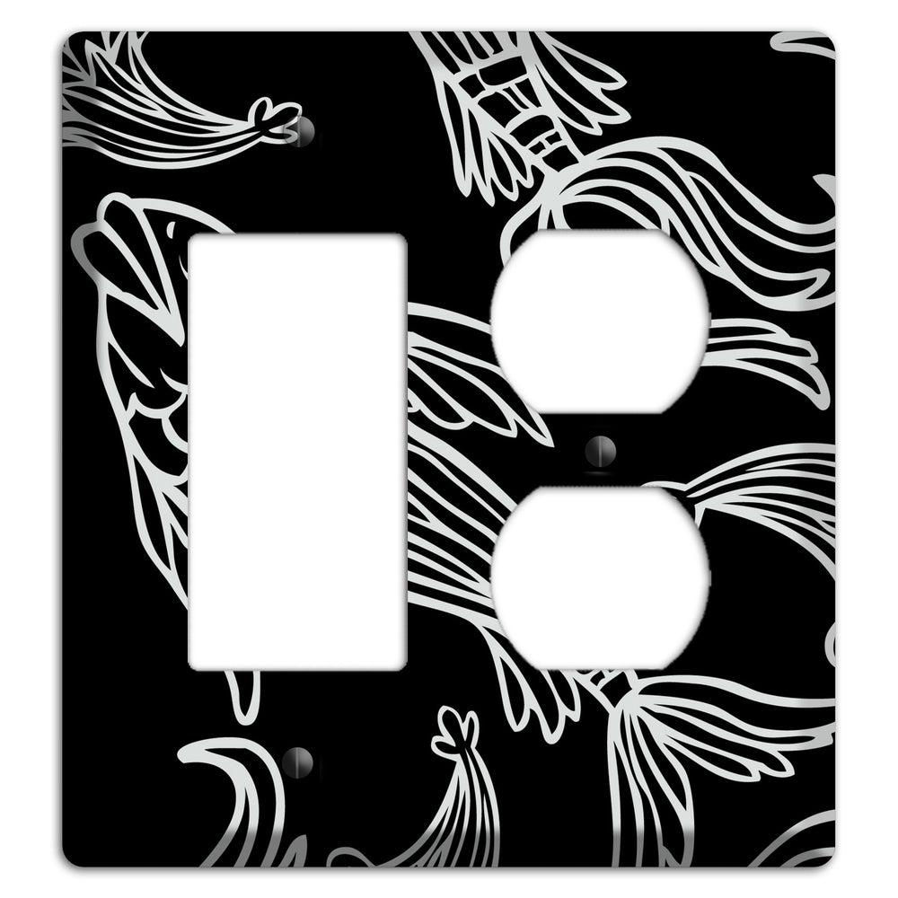 Black and White Koi Rocker / Duplex Wallplate