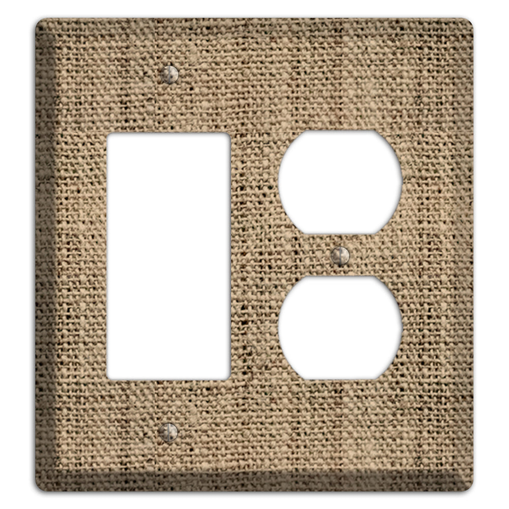 Donkey Brown Burlap Rocker / Duplex Wallplate