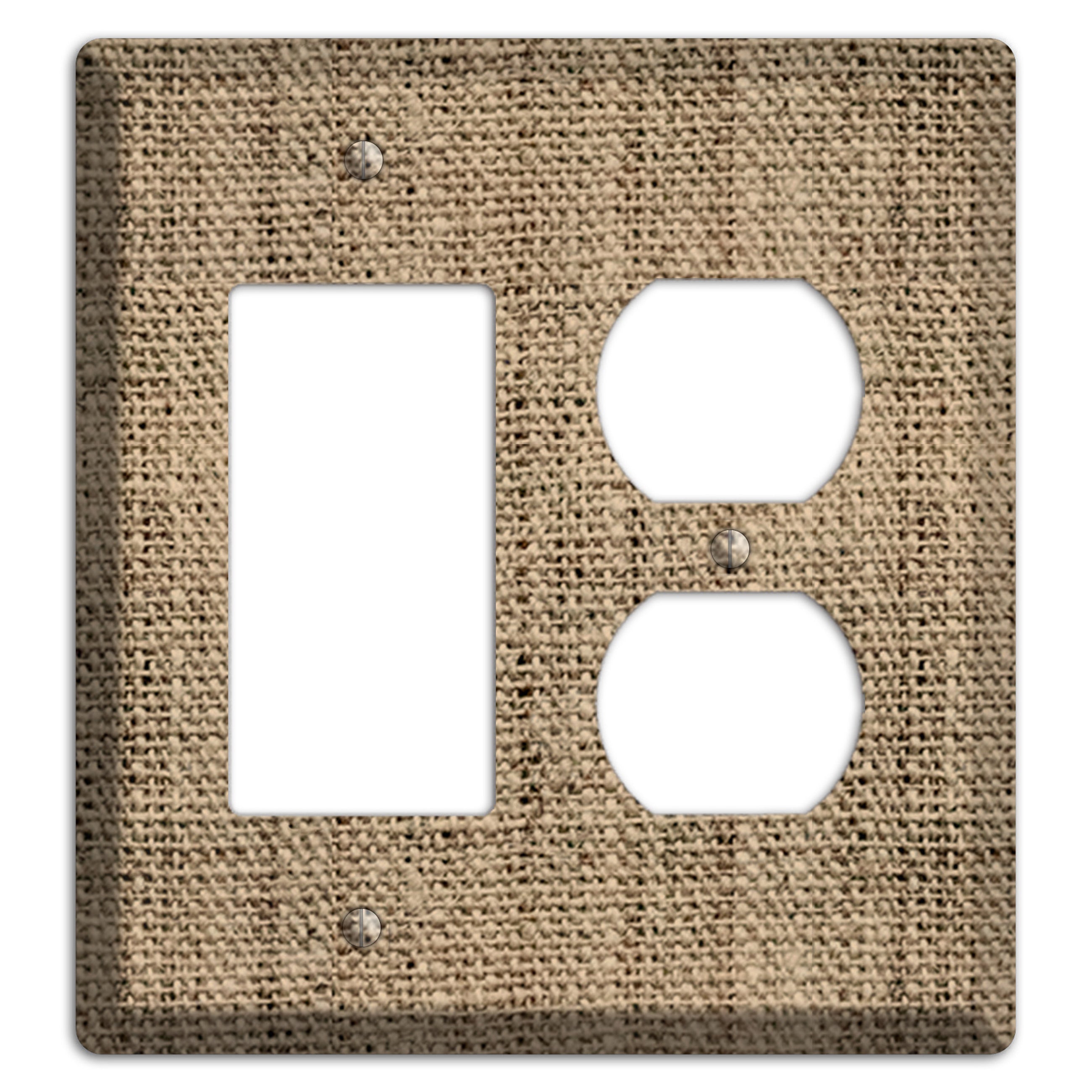 Donkey Brown Burlap Rocker / Duplex Wallplate