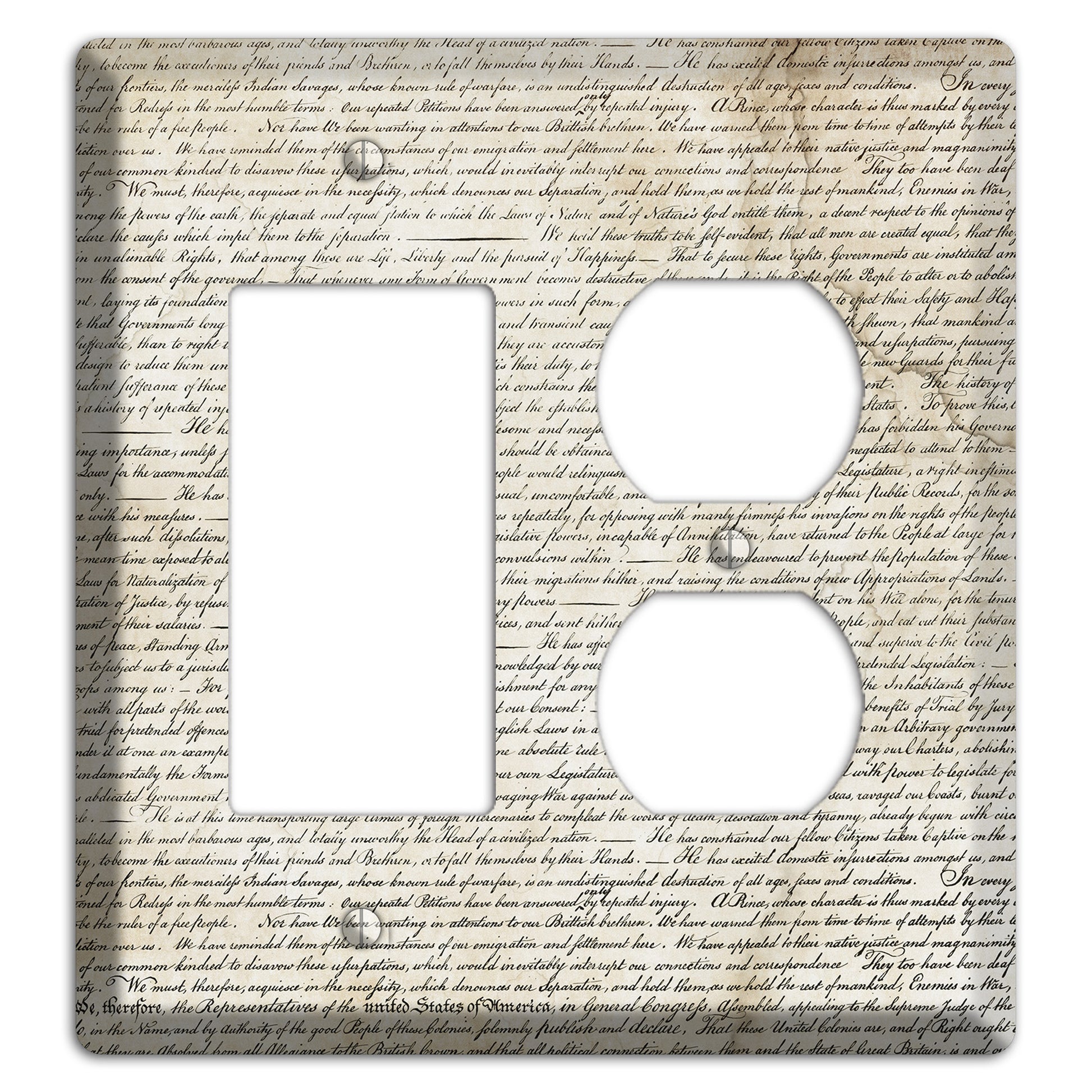 Stained Script Rocker / Duplex Wallplate