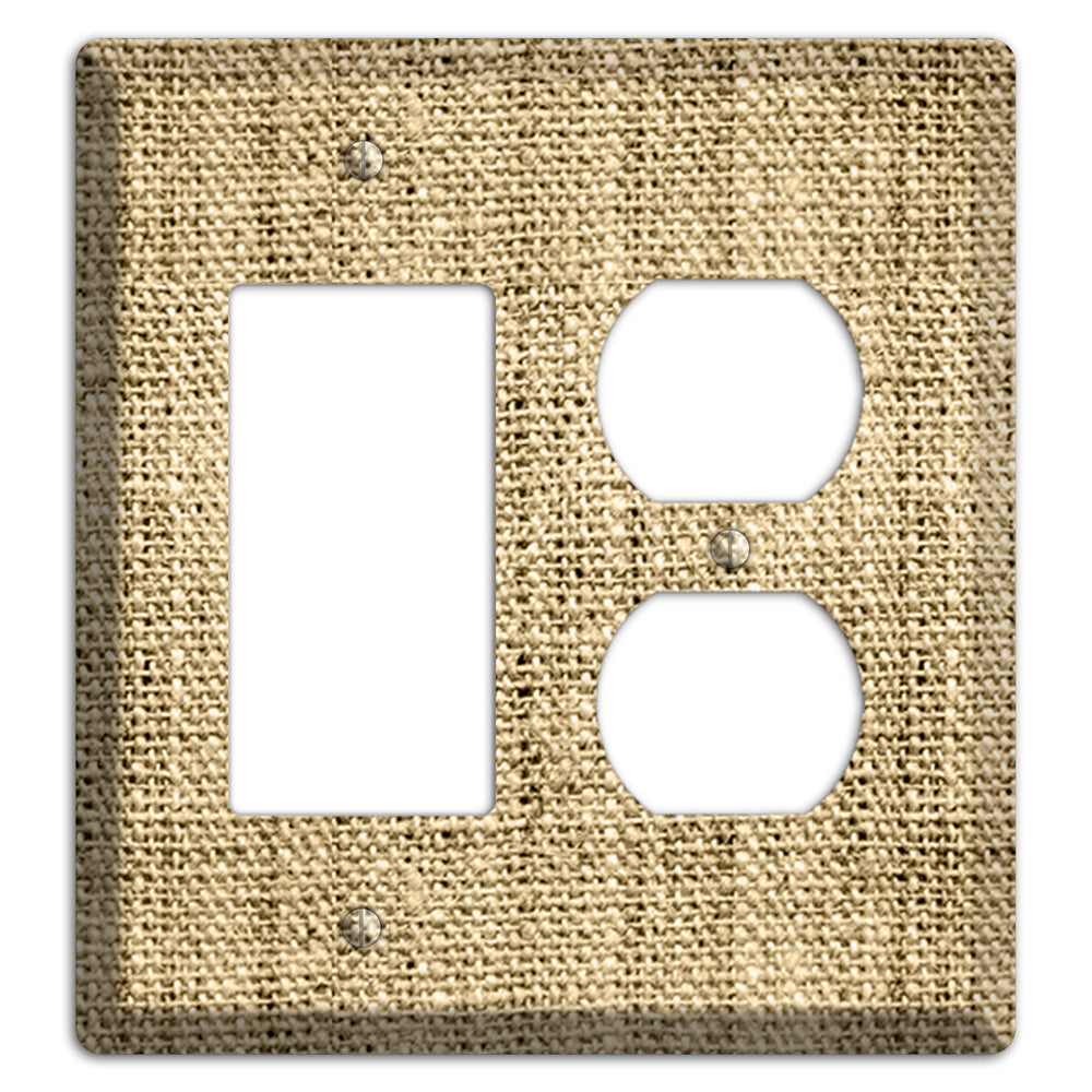 Indian Khaki Burlap Rocker / Duplex Wallplate