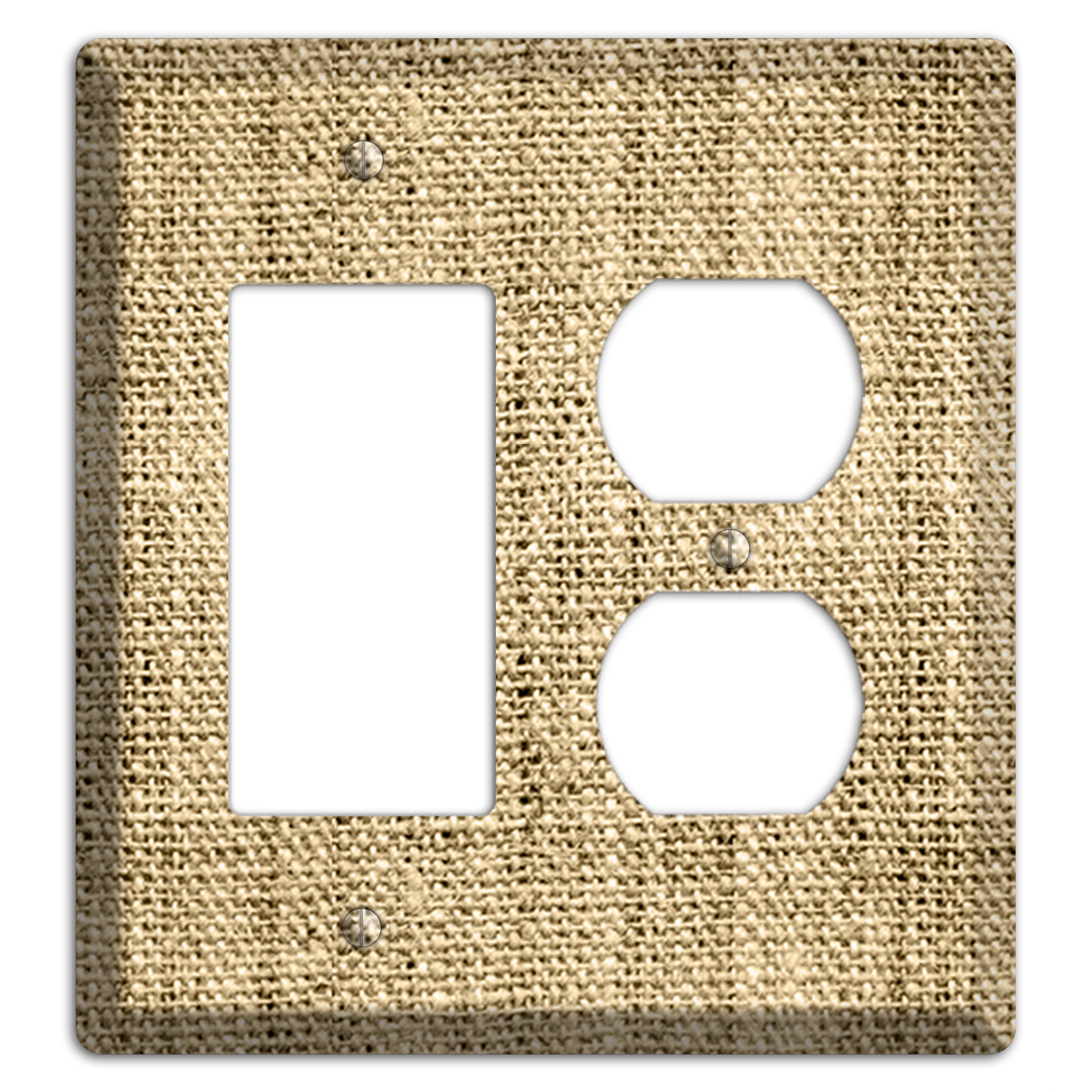 Indian Khaki Burlap Rocker / Duplex Wallplate