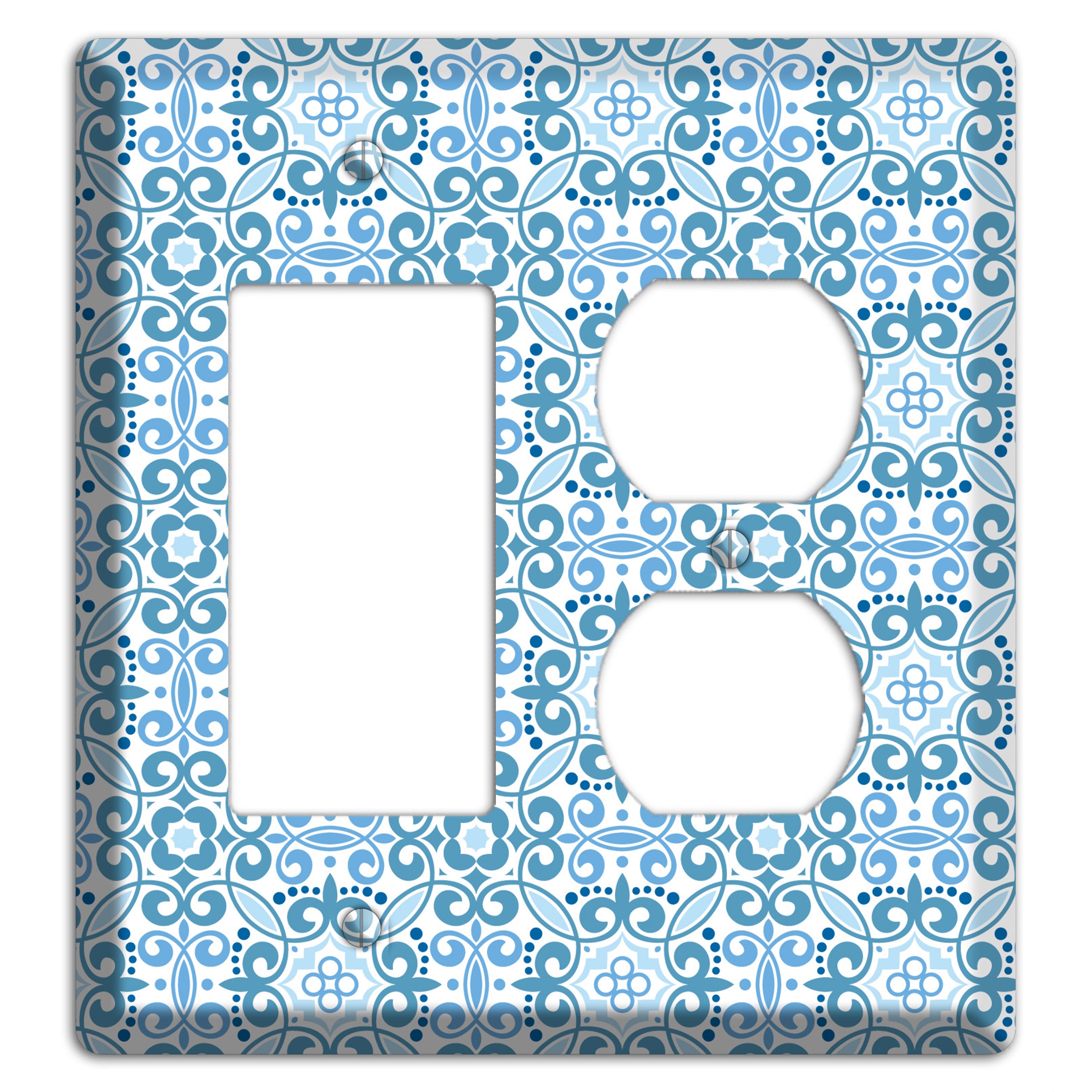 Multi Blue Foulard Rocker / Duplex Wallplate
