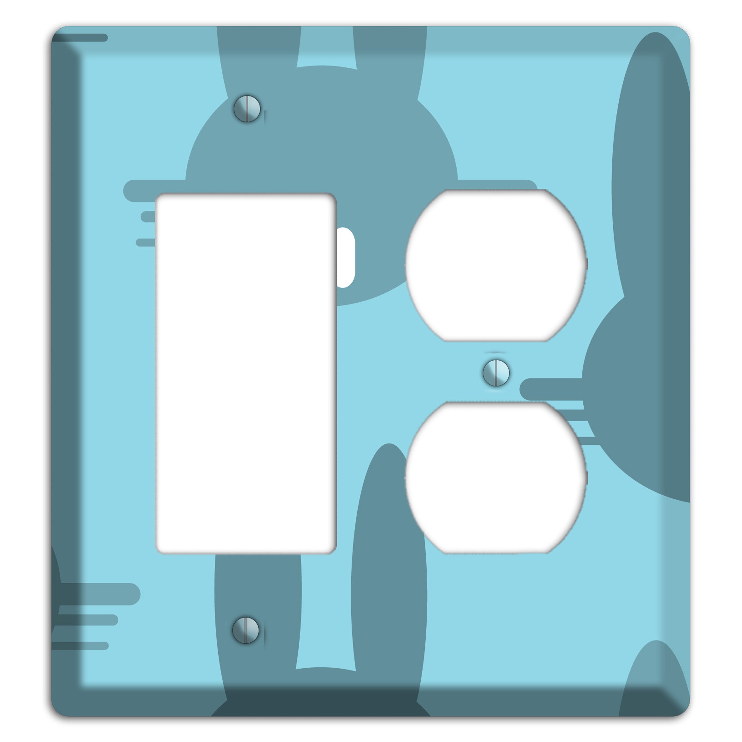 Blue Bunny Rocker / Duplex Wallplate