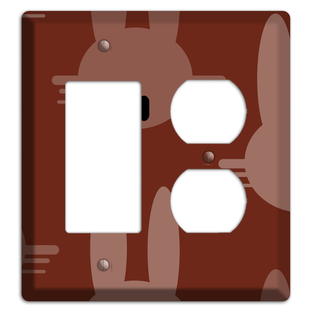 Maroon Bunny Rocker / Duplex Wallplate