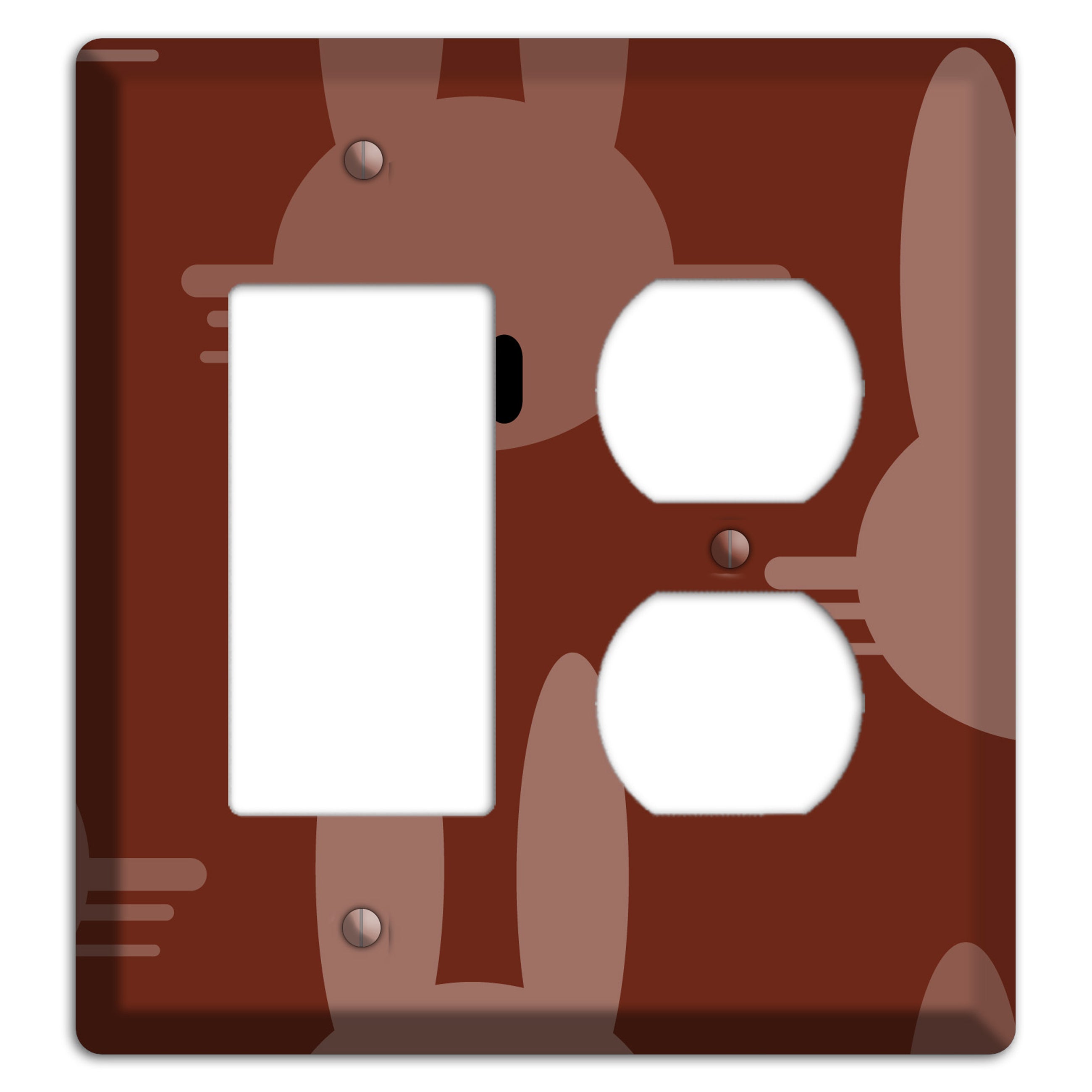 Maroon Bunny Rocker / Duplex Wallplate