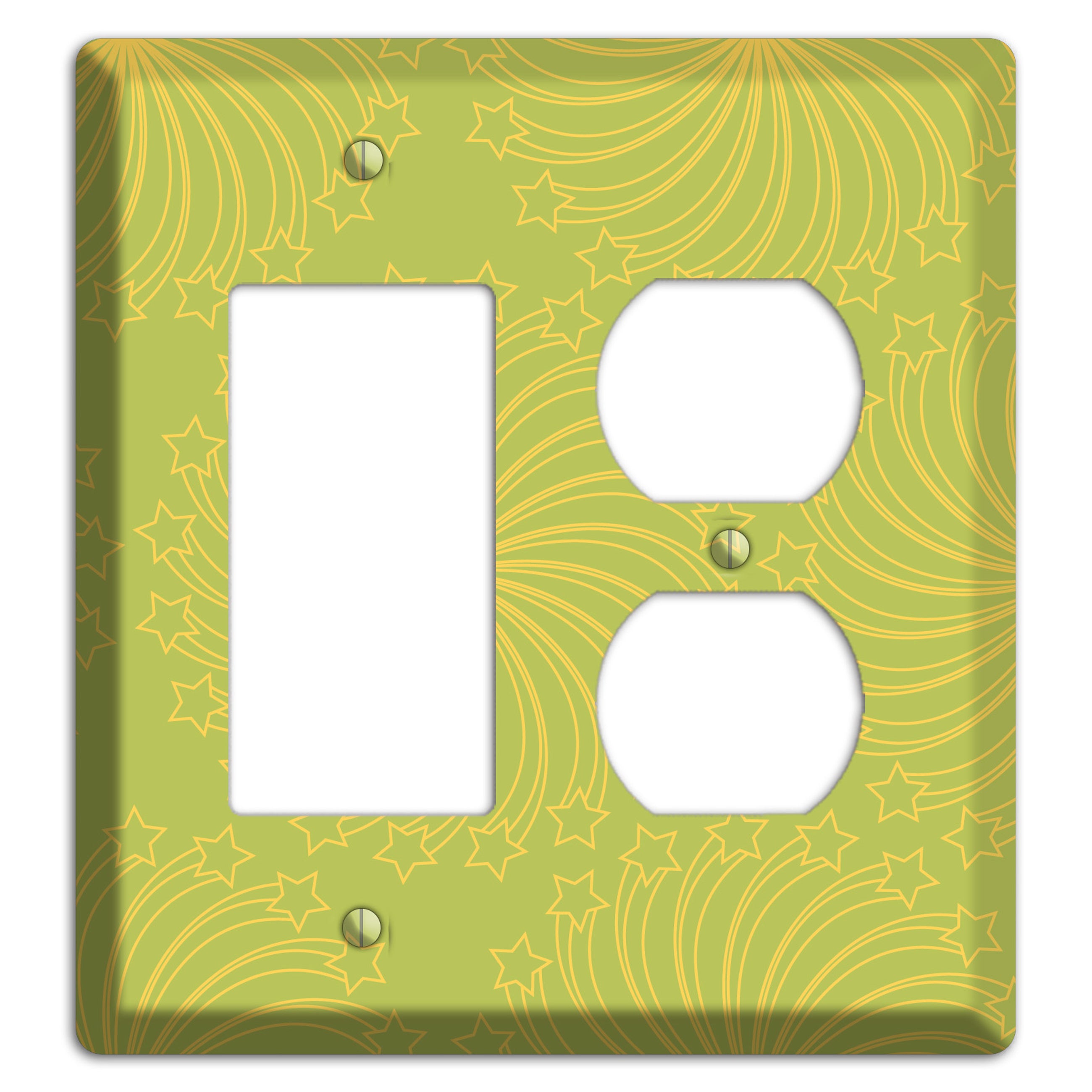 Multi Lime Star Swirl Rocker / Duplex Wallplate