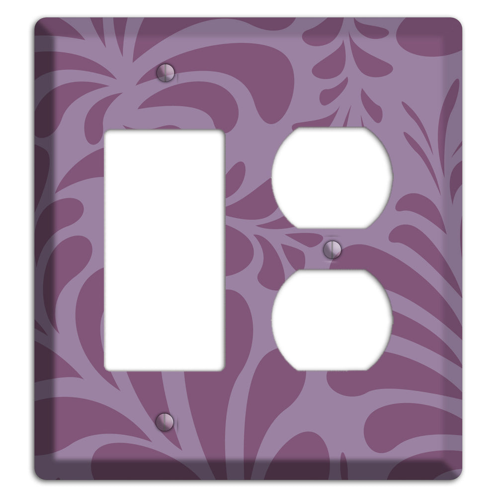 Purple Herati Rocker / Duplex Wallplate