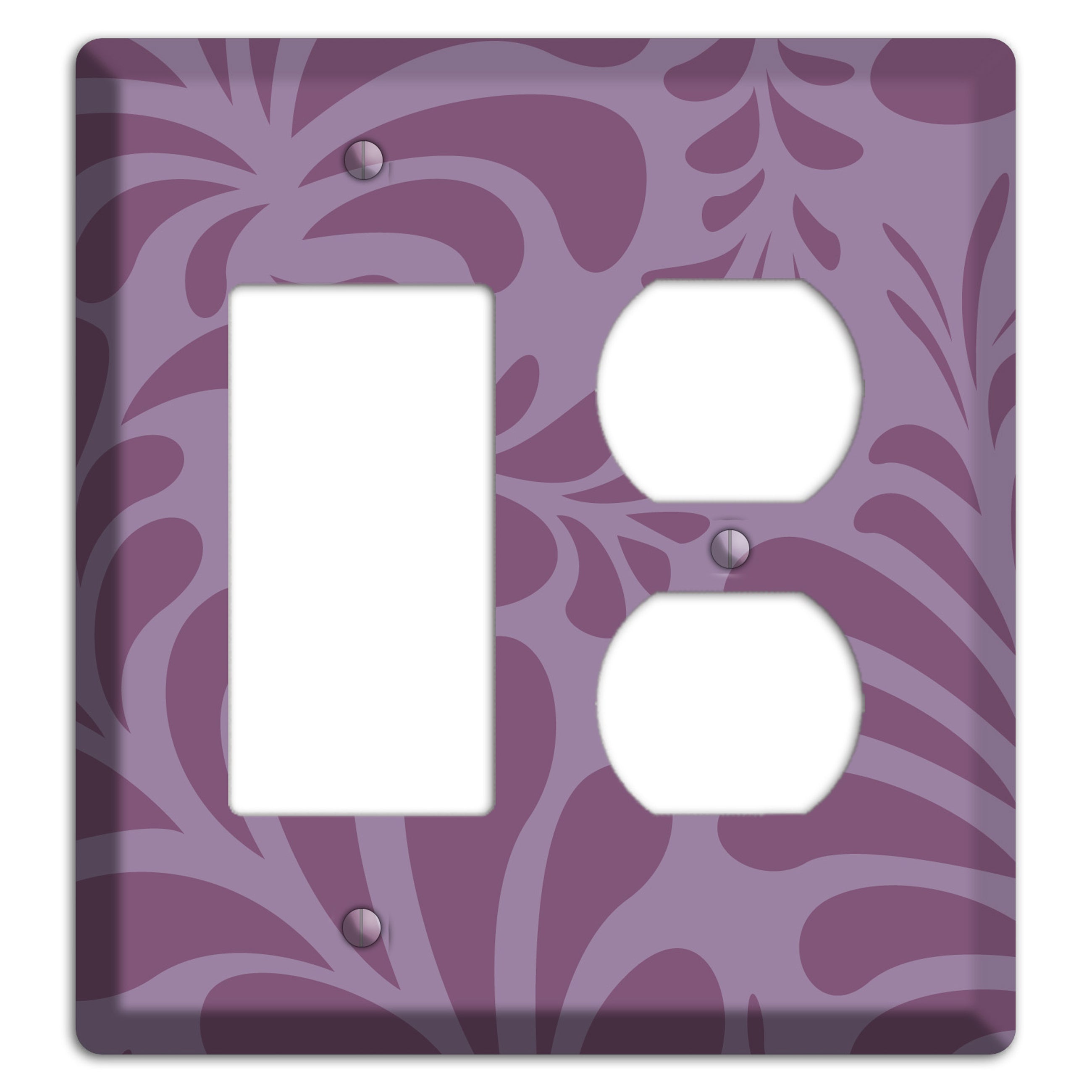 Purple Herati Rocker / Duplex Wallplate