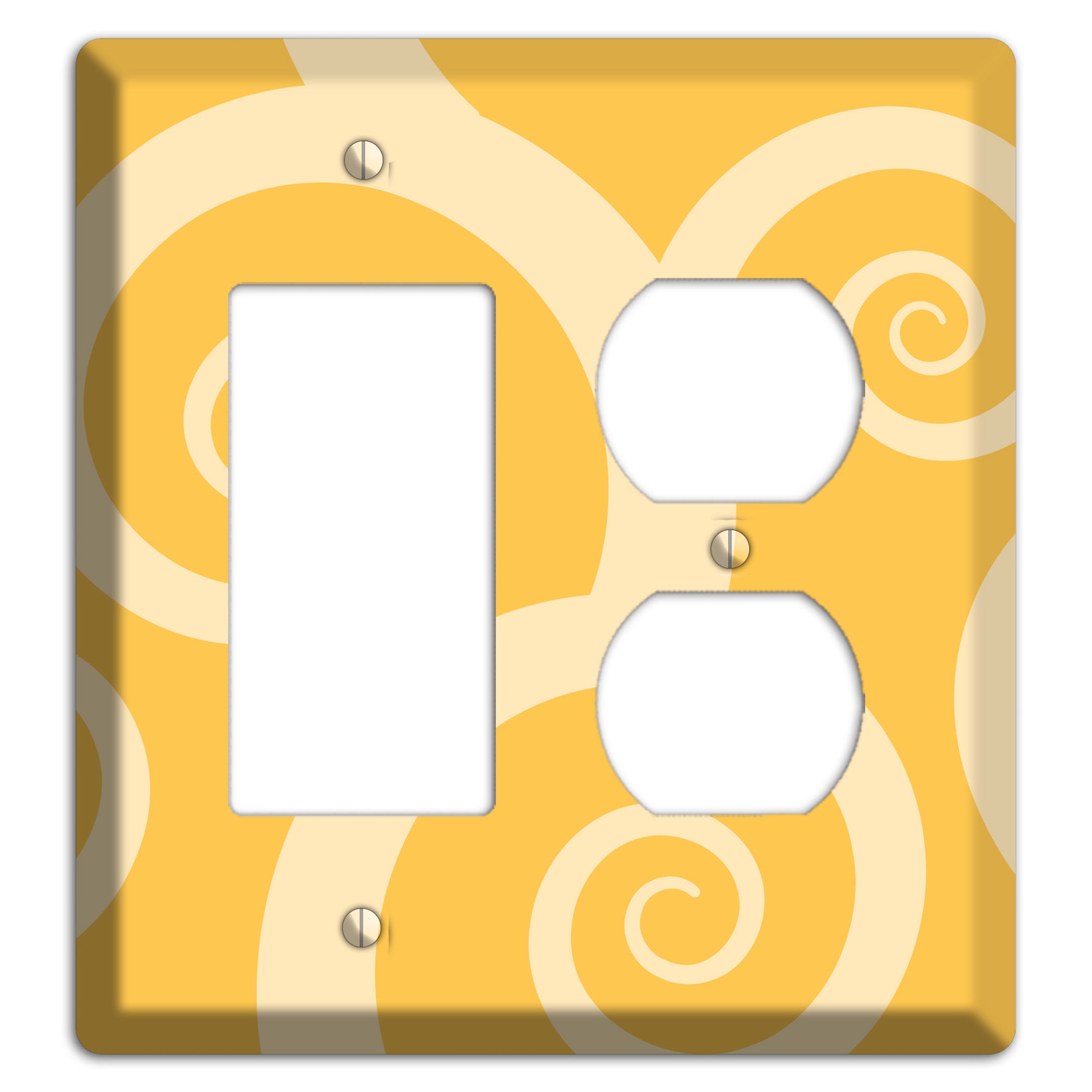 Yellow Tones Large Swirl Rocker / Duplex Wallplate