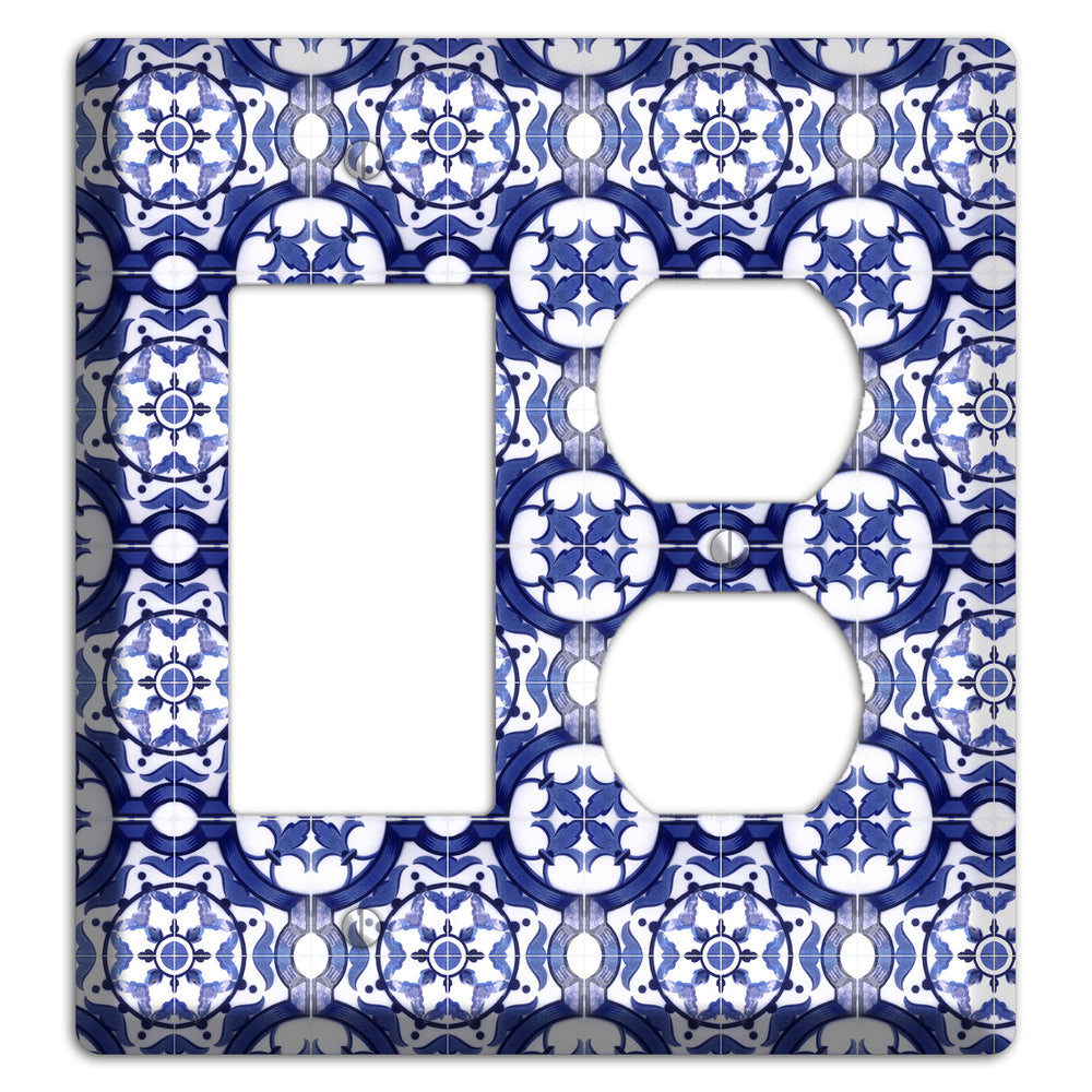 Tavira Tiles 10 Rocker / Duplex Wallplate