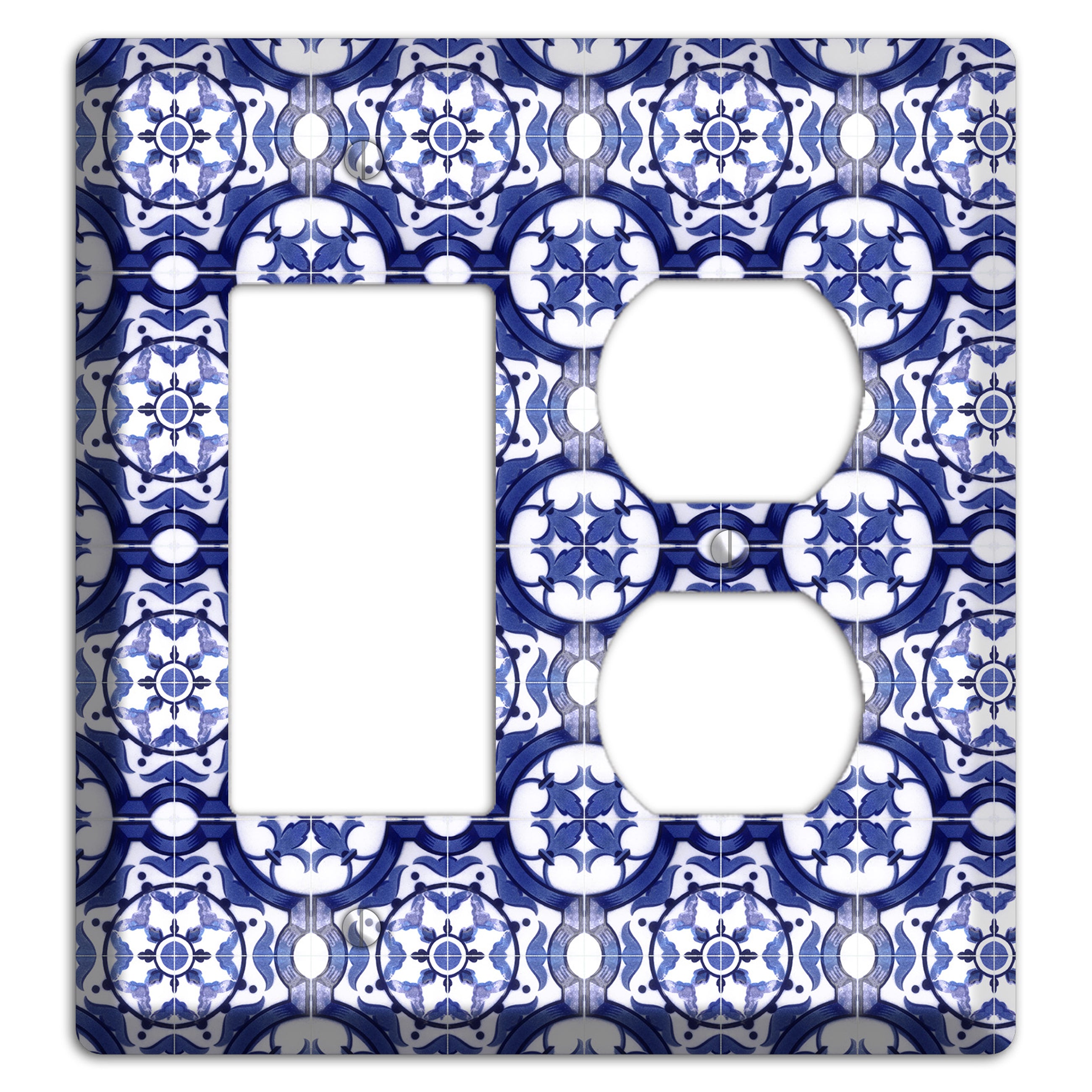 Tavira Tiles 10 Rocker / Duplex Wallplate