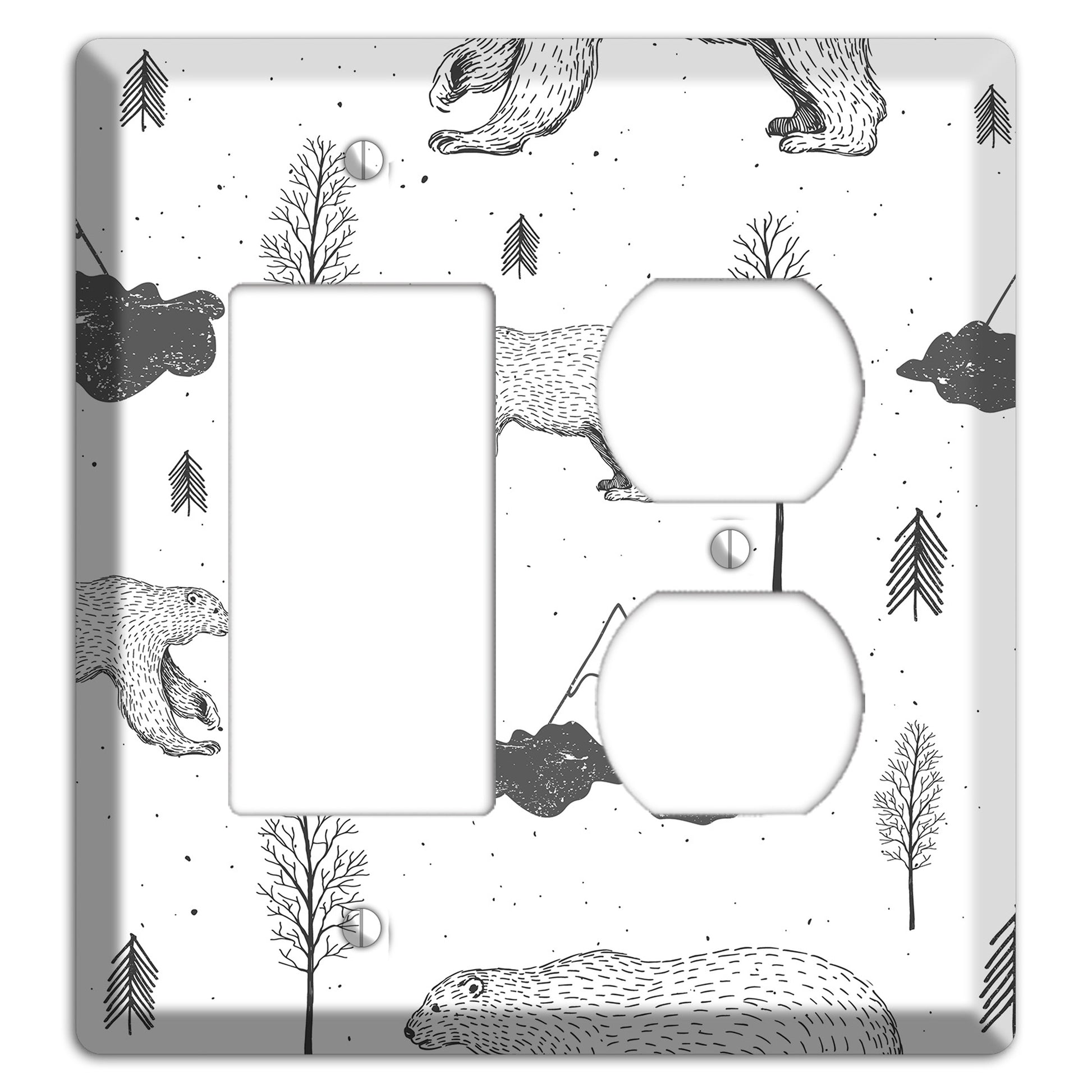 Wildlife Bear Rocker / Duplex Wallplate