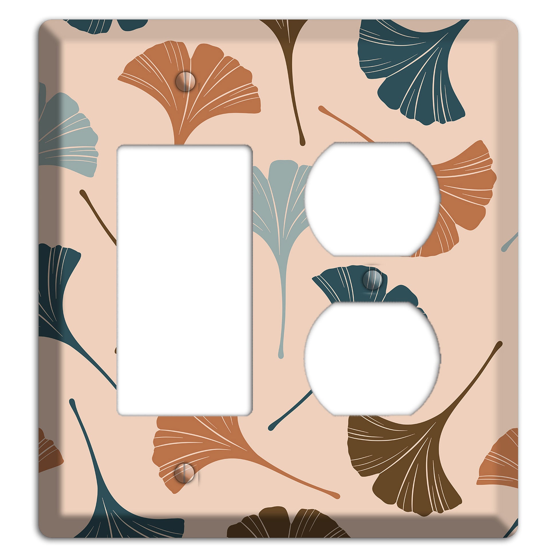 Blush Ginkgo Leaves Rocker / Duplex Wallplate