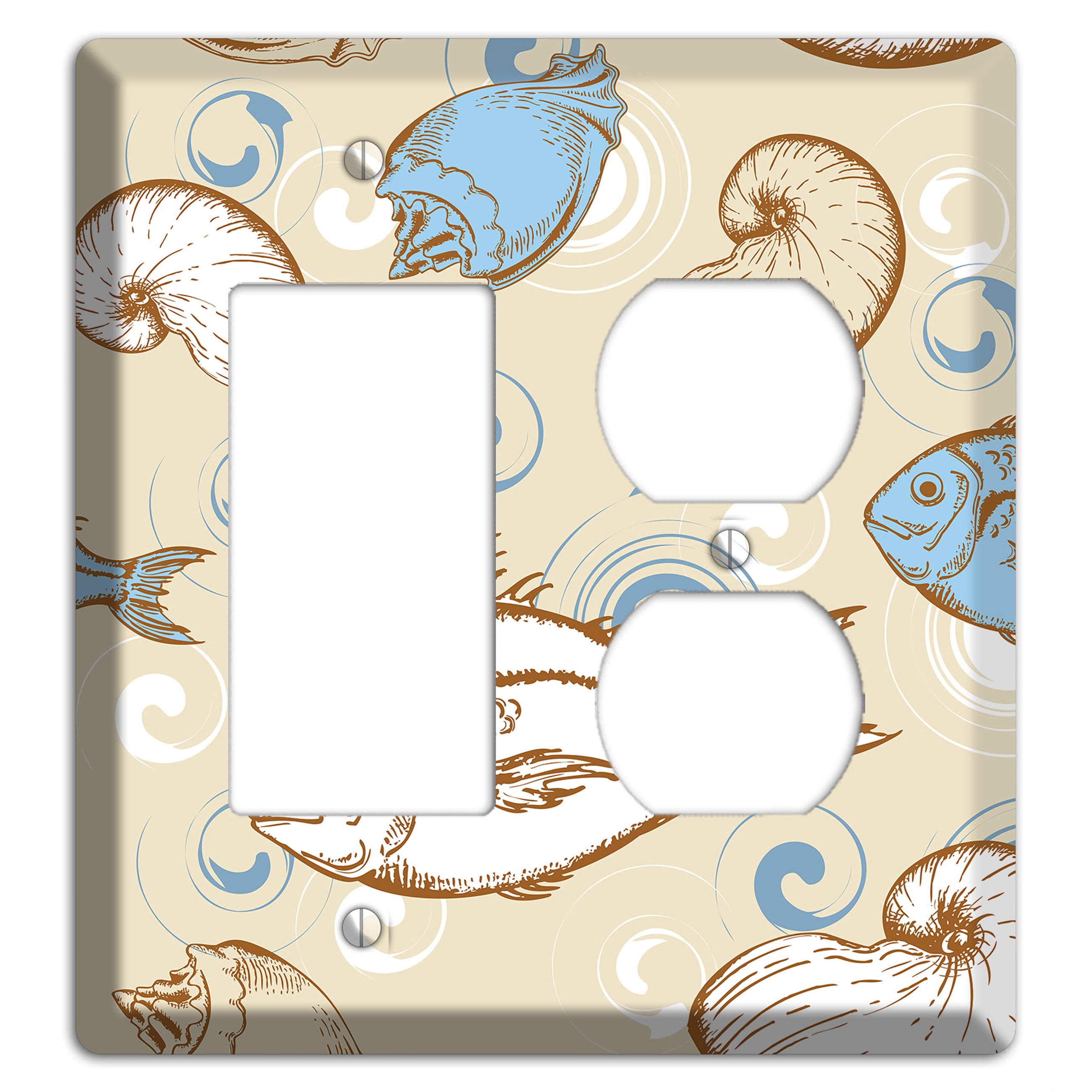 Mixed Sea Life Style 2 Rocker / Duplex Wallplate