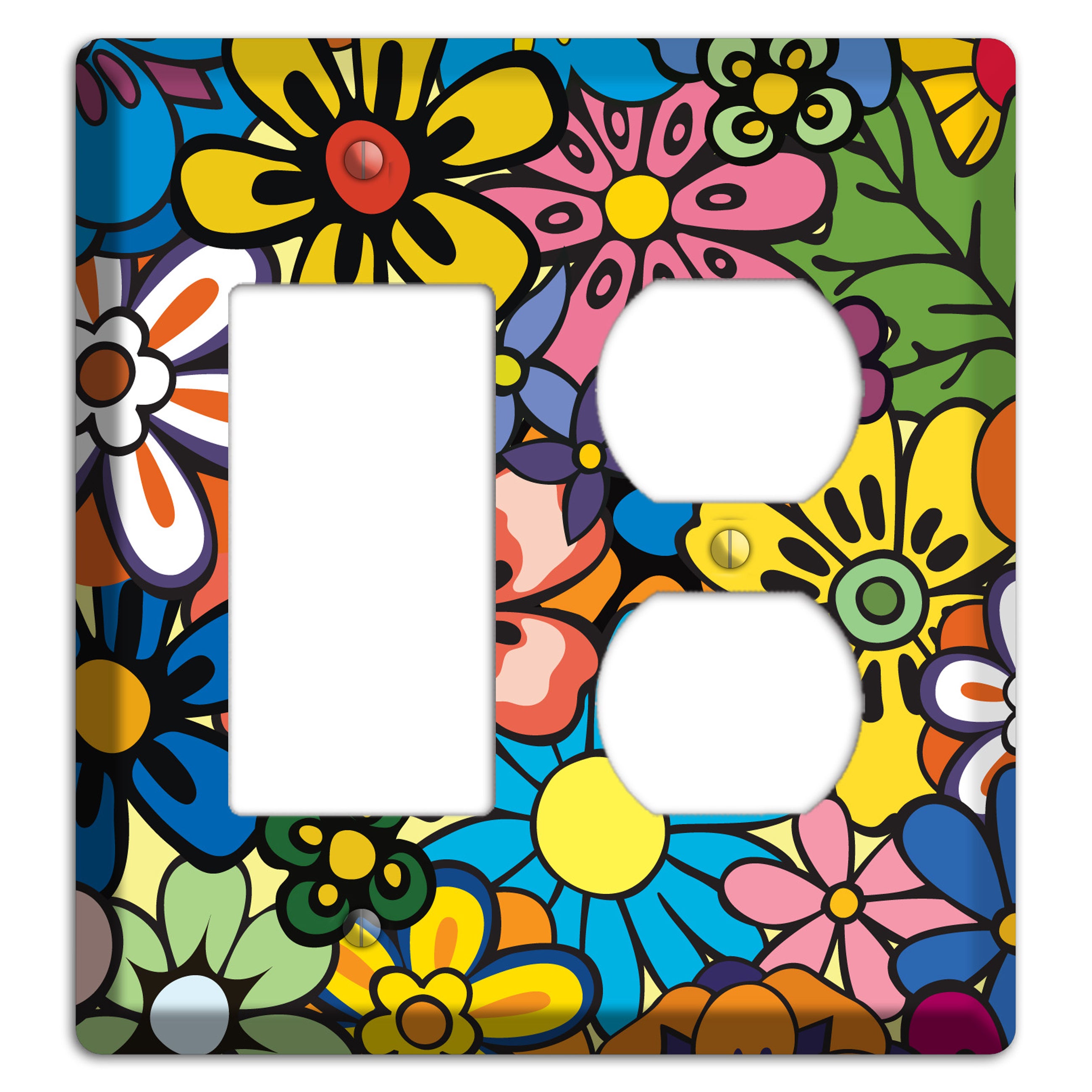 Flower Power Rocker / Duplex Wallplate