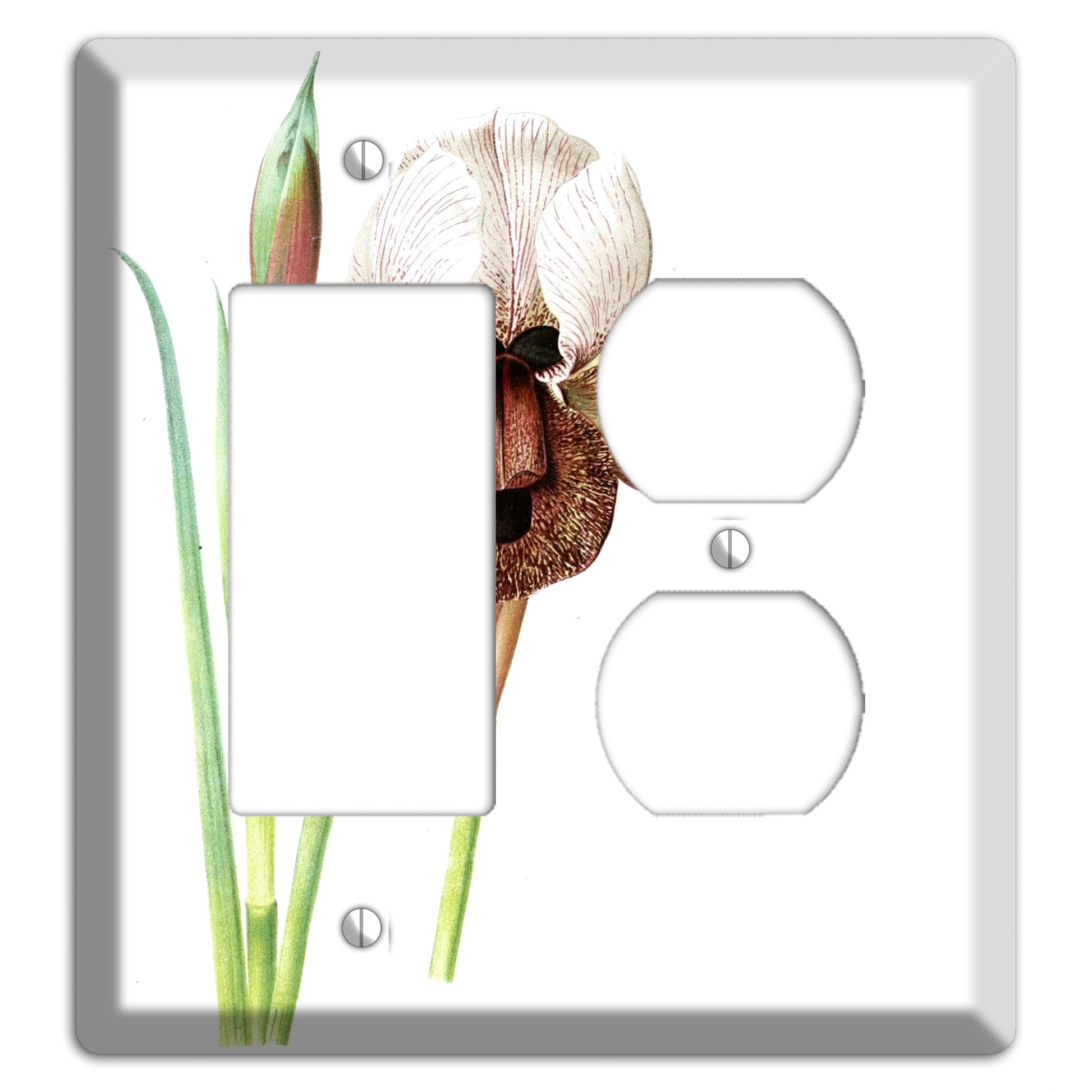 White iris Rocker / Duplex Wallplate