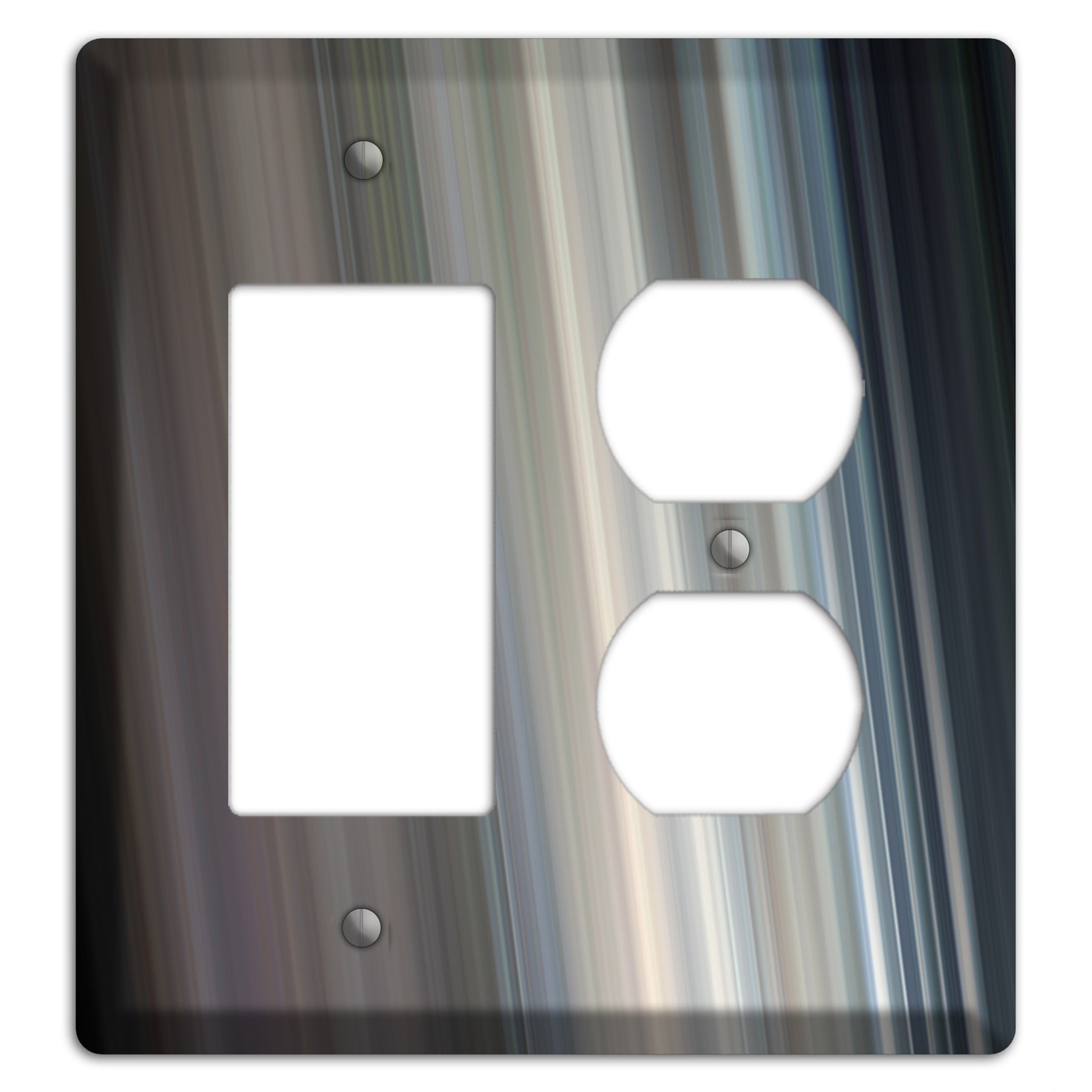 Blue Grey Ray of Light Rocker / Duplex Wallplate