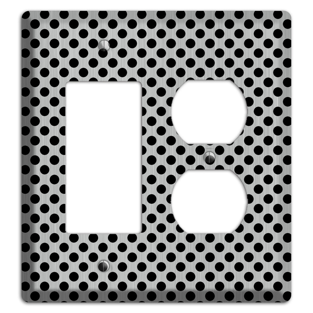 Packed Small Polka Dots Stainless Steel Rocker / Duplex Wallplate