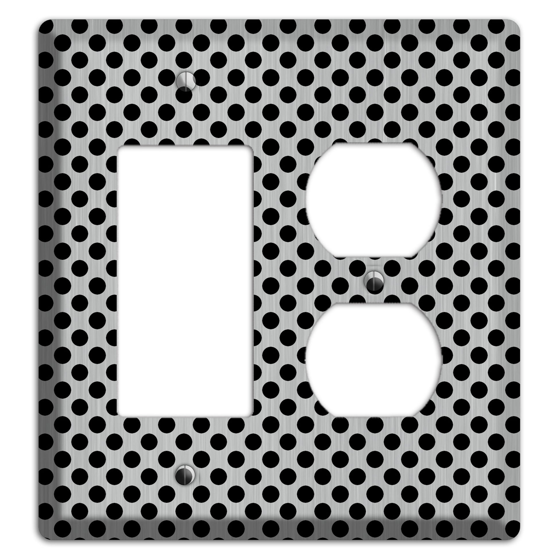 Packed Small Polka Dots Stainless Rocker / Duplex Wallplate