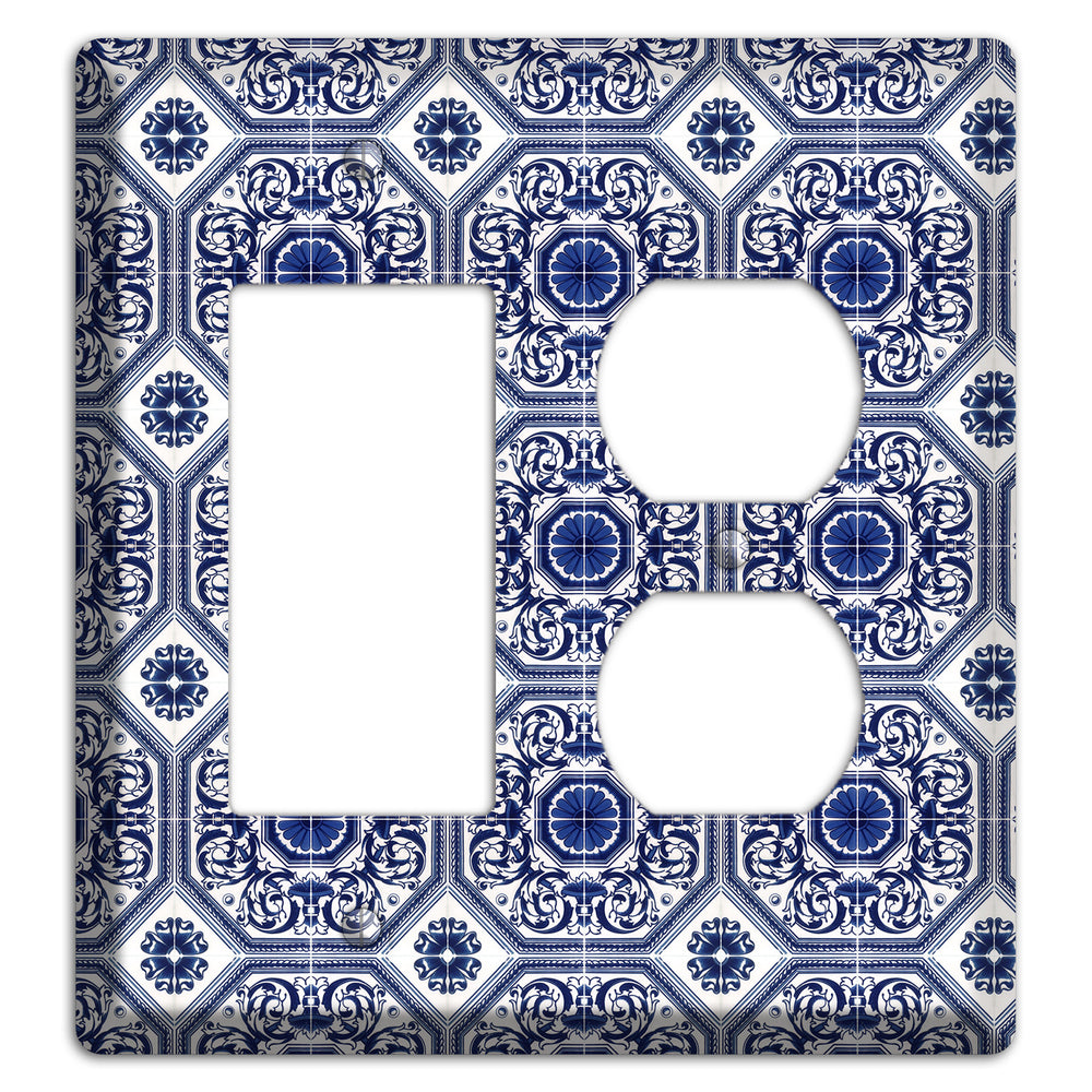 Tavira Tiles 1 Rocker / Duplex Wallplate