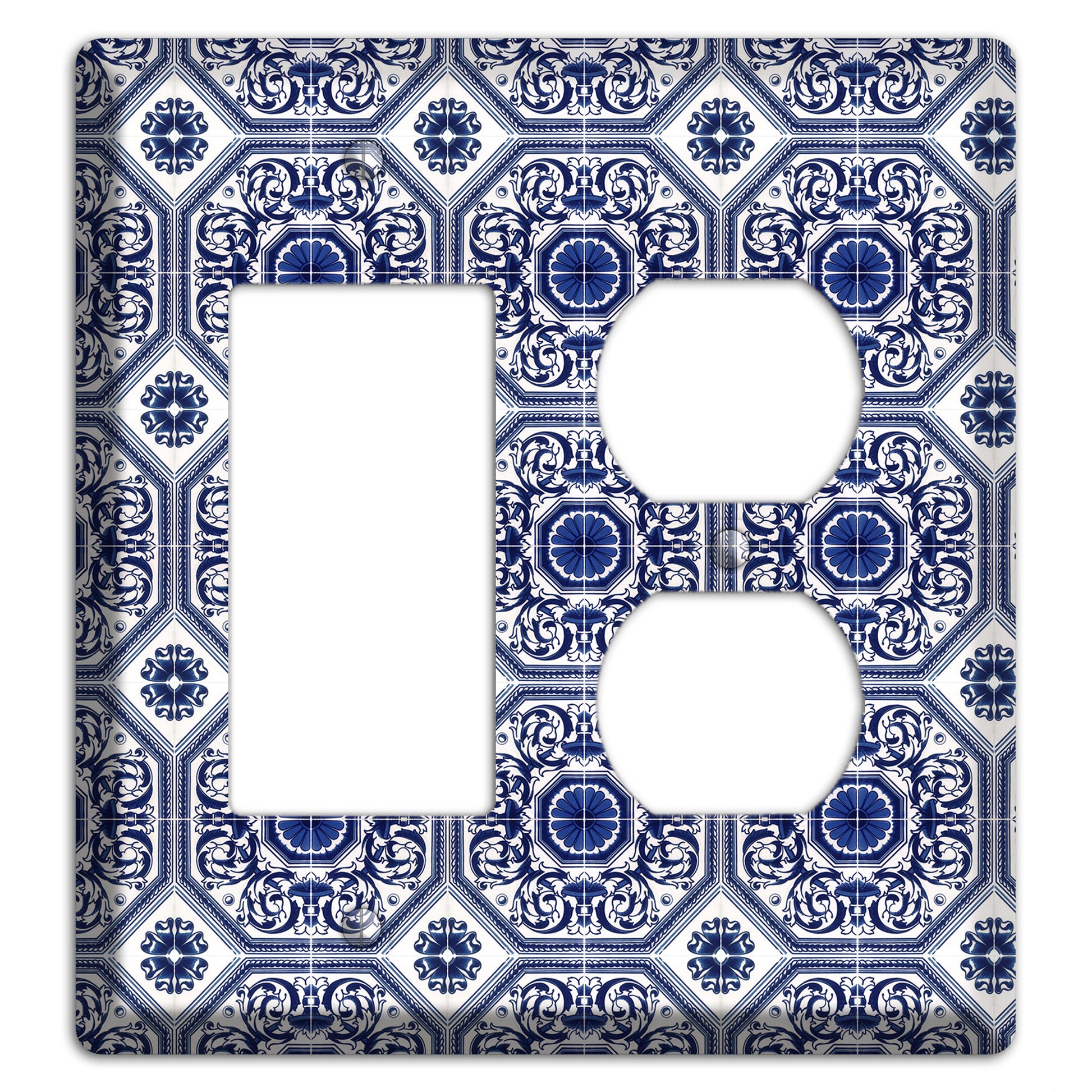 Tavira Tiles 1 Rocker / Duplex Wallplate