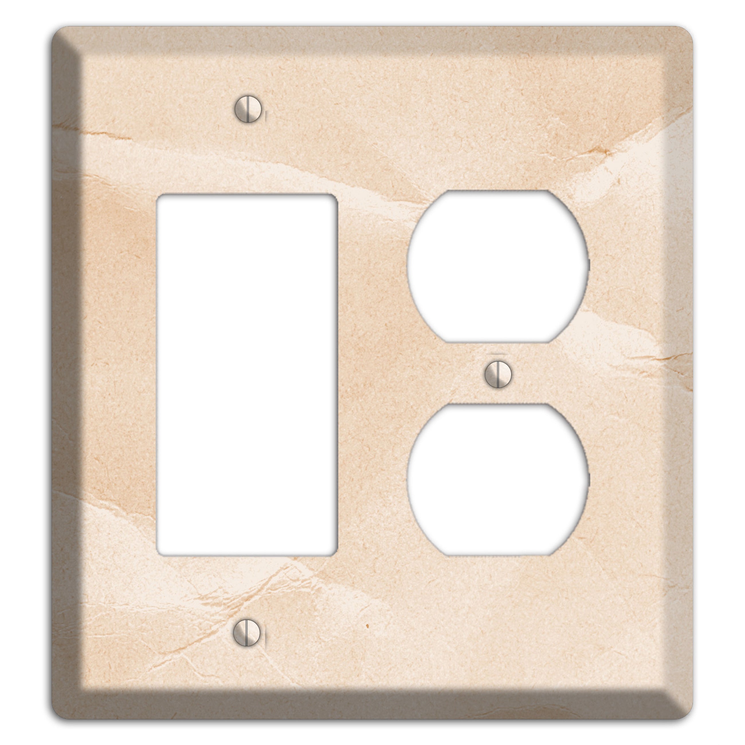 Almond Neutral Texture Rocker / Duplex Wallplate