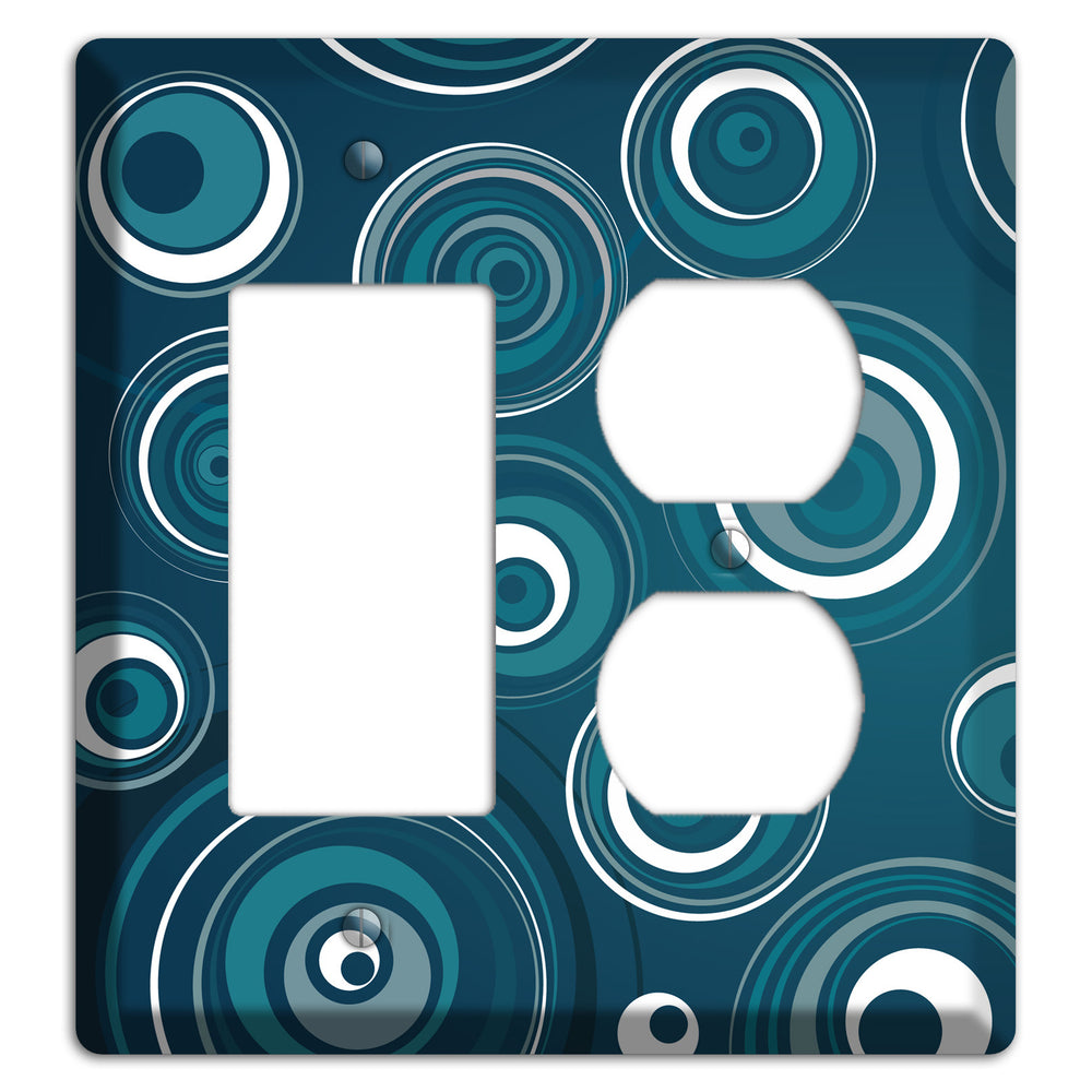 Blue Circles Rocker / Duplex Wallplate