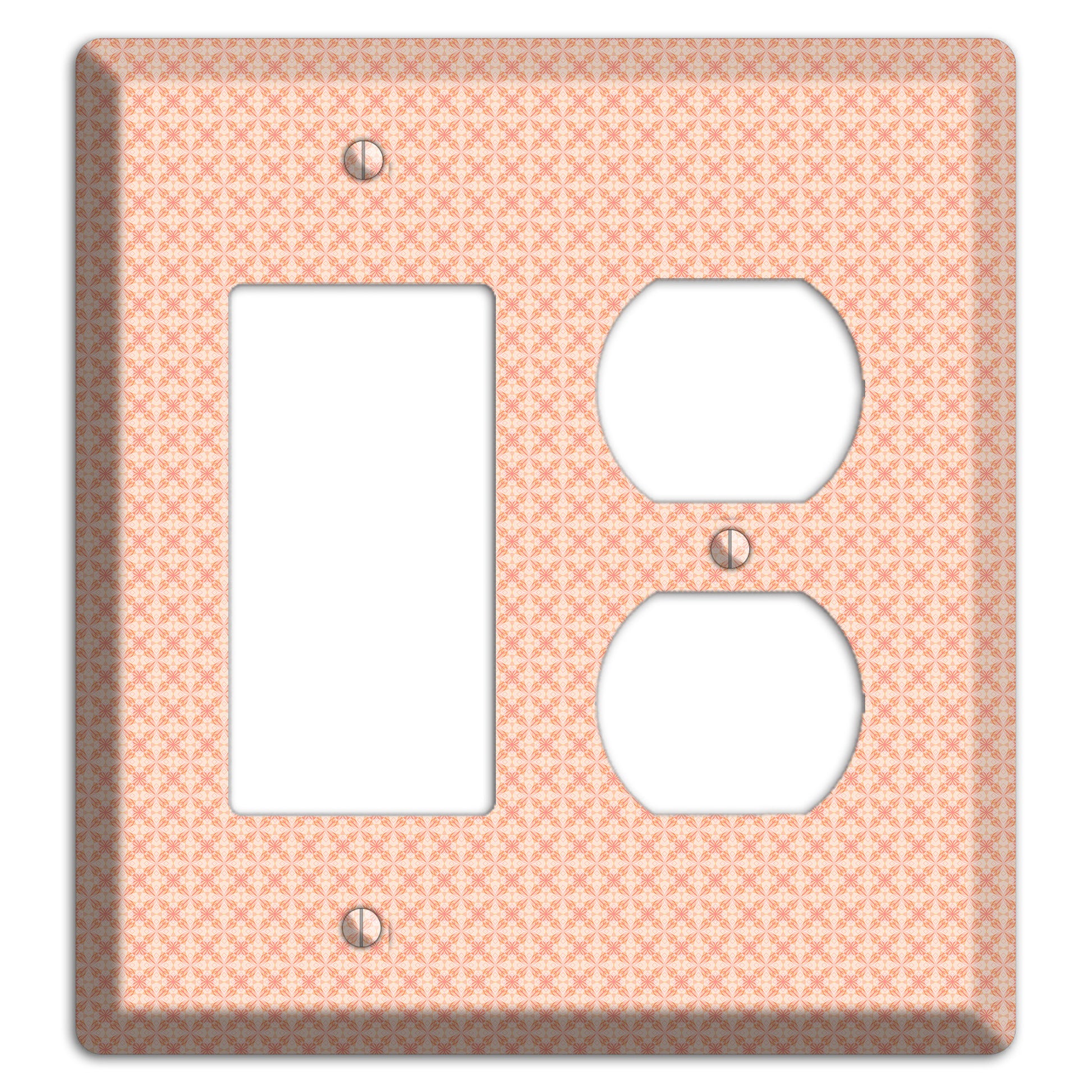 Peach Quatrefoil Rocker / Duplex Wallplate