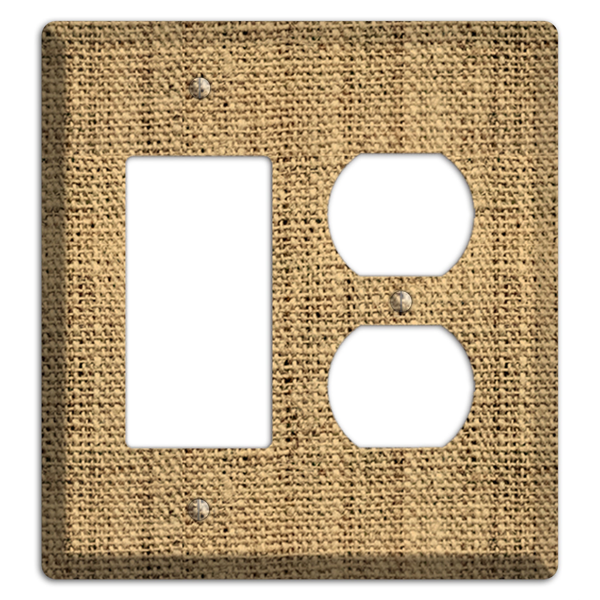 Teak Burlap Rocker / Duplex Wallplate