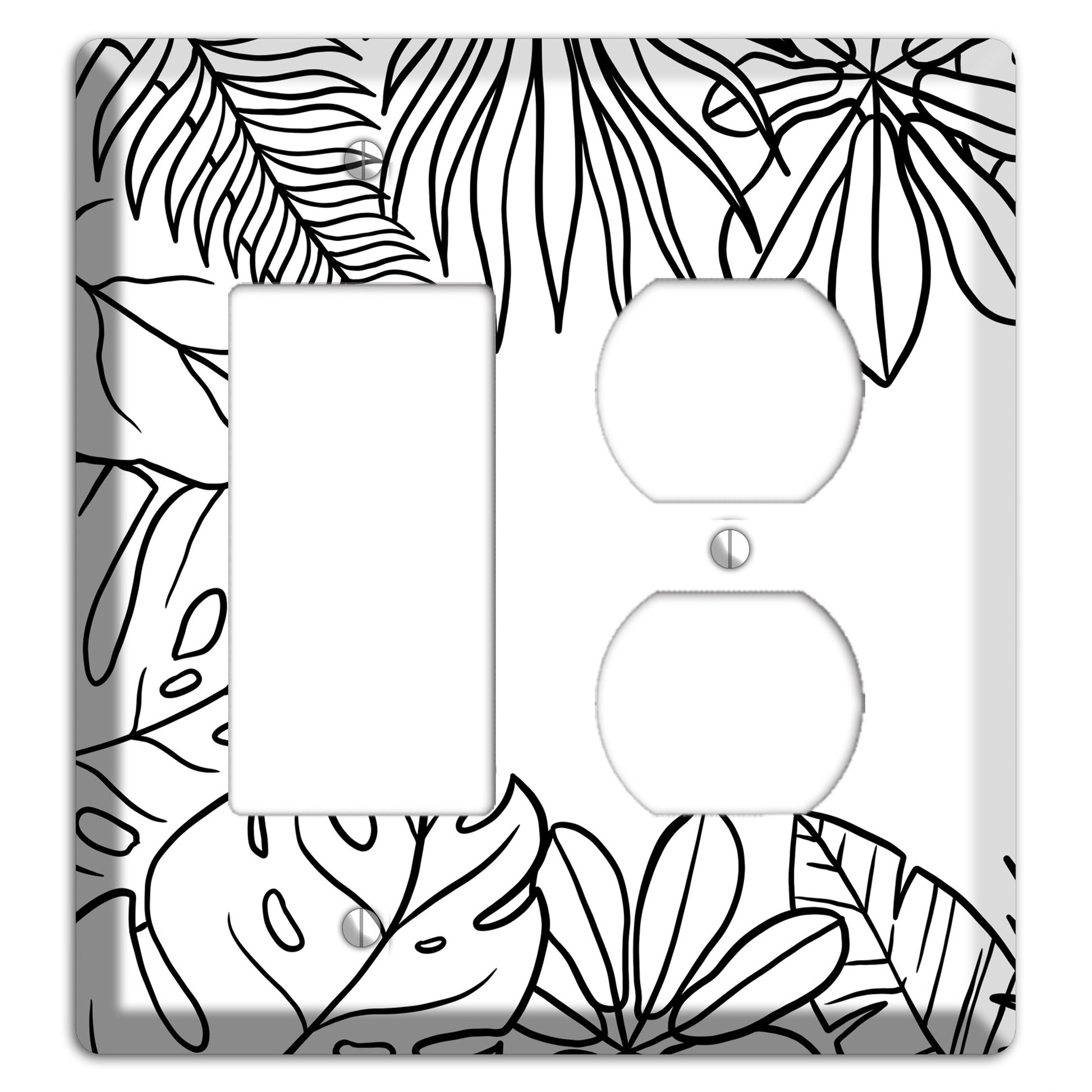 Hand-Drawn Leaves 3 Rocker / Duplex Wallplate