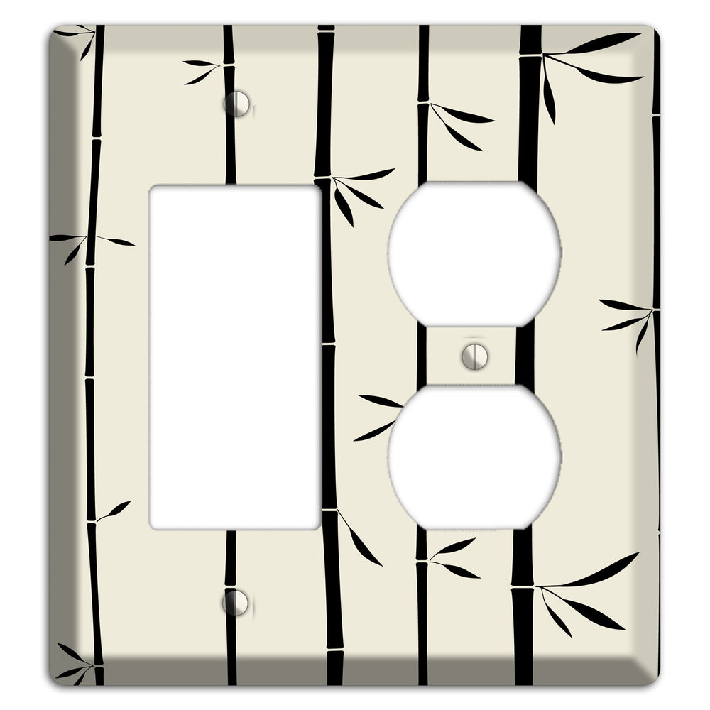 Beige Bamboo Rocker / Duplex Wallplate