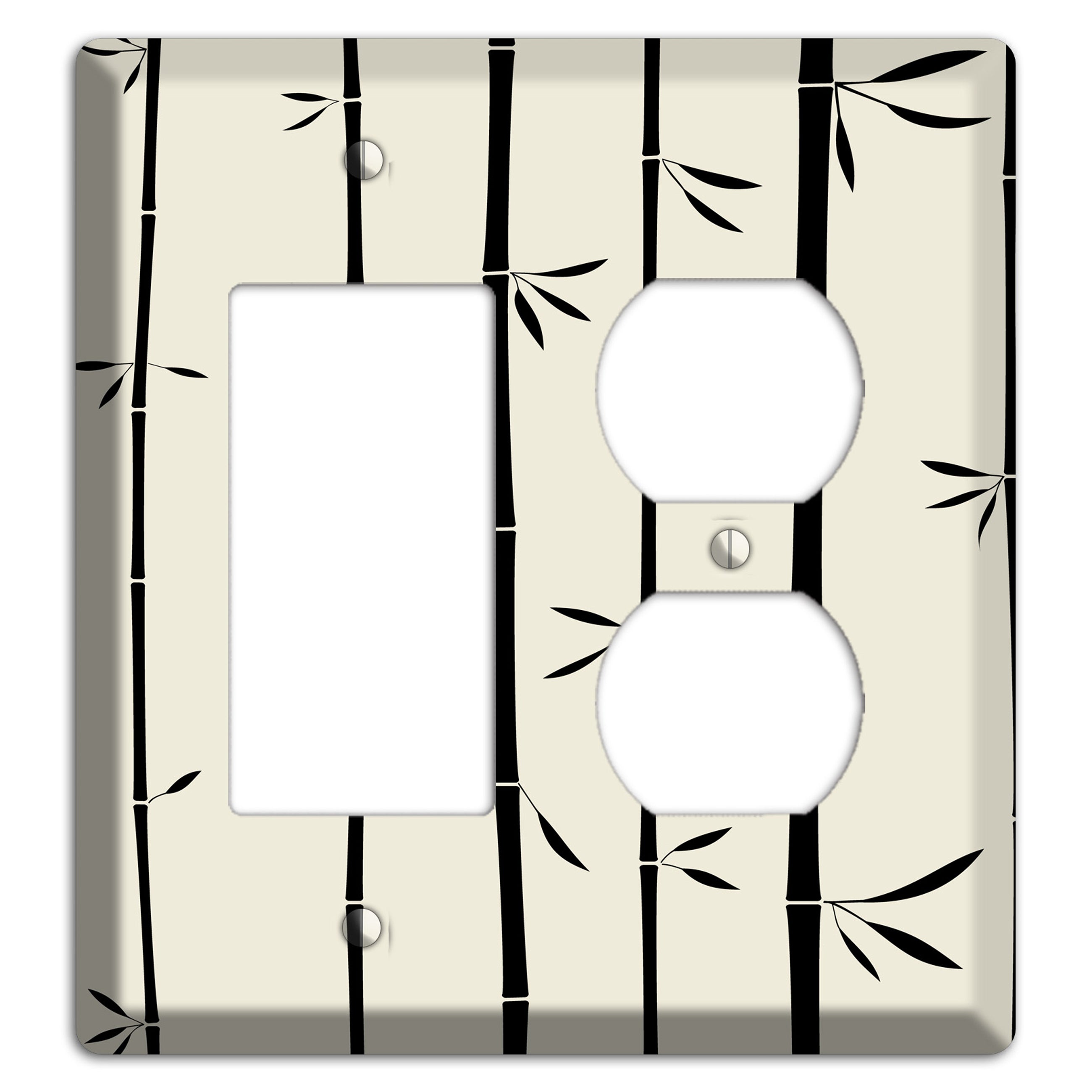 Beige Bamboo Rocker / Duplex Wallplate